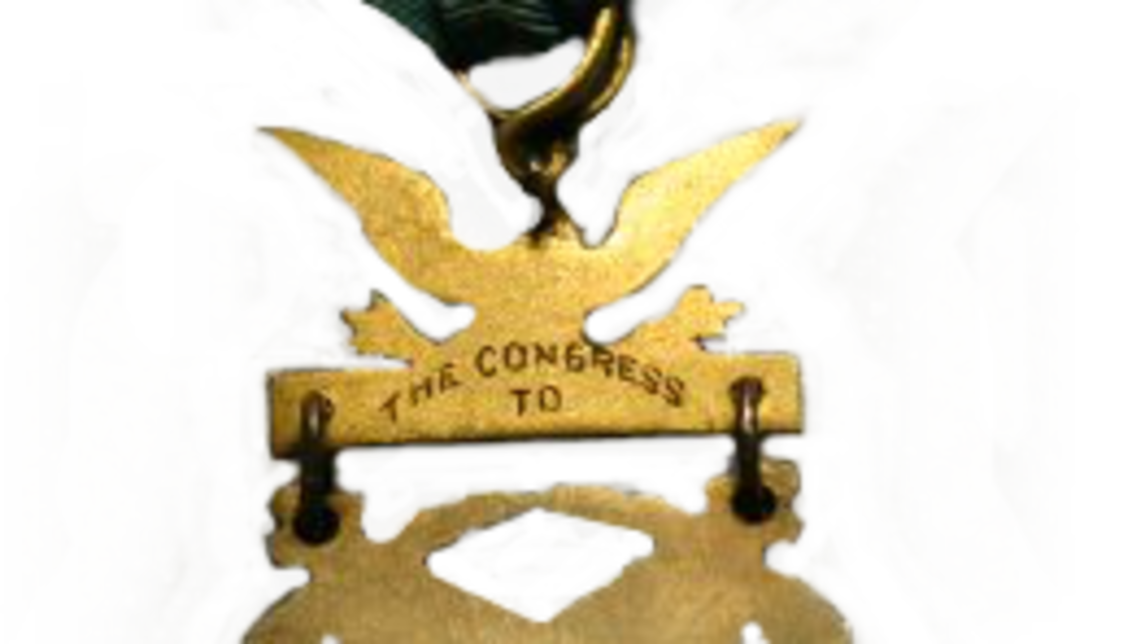 Back of a Medal of Honor, issued in 1904 but originally awarded in 1863, to Wilson W. Brown, a Union soldier and Andrews Raider, that recently went on view at Kennesaw’s Southern Museum.