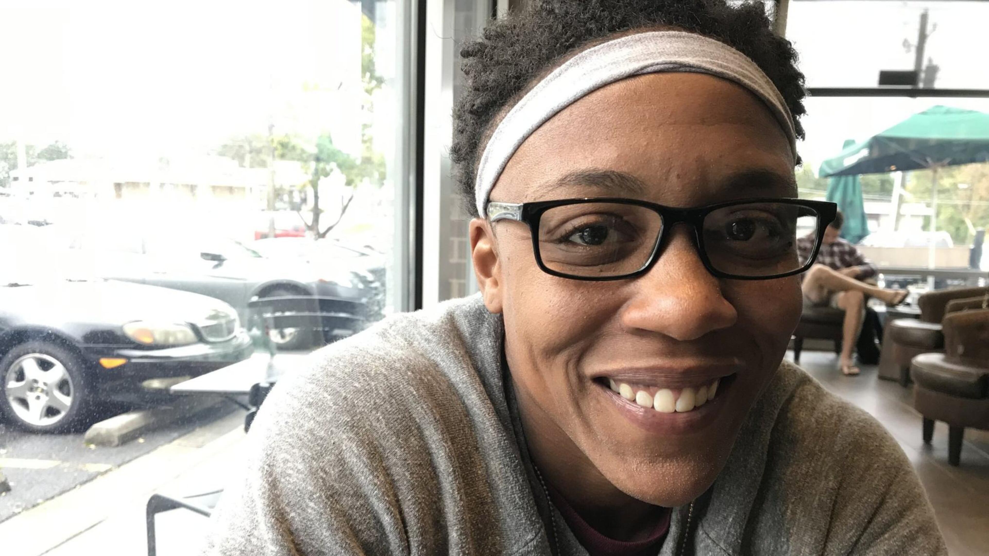 Krystina Brown, 32, is working her way back from homelessness. Living in her car (with her two dogs) a week ago, she’s found temporary lodging and is optimistic. BO EMERSON / BEMERSON@AJC.COM