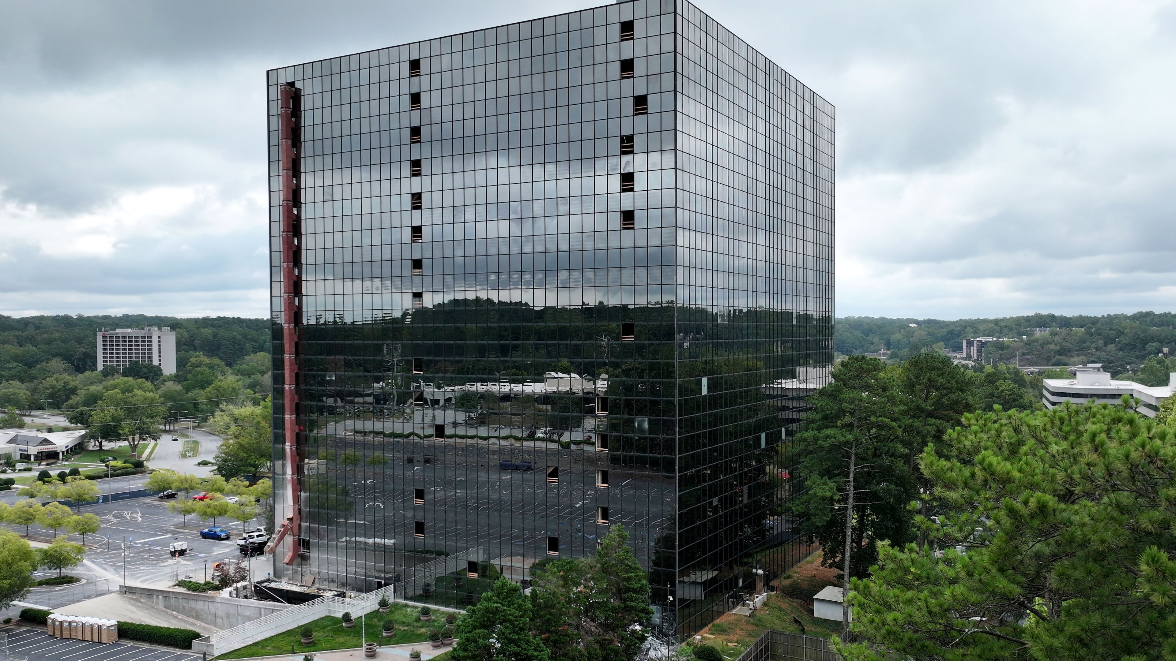 Atlanta’s proposed office-to-residential conversions, including 1800 Century Blvd. (seen here) The CTR and 2 Peachtree, have faced significant hurdles, with many projects stalled, canceled or in financial distress despite early post-pandemic optimism. (Hyosub Shin/AJC)