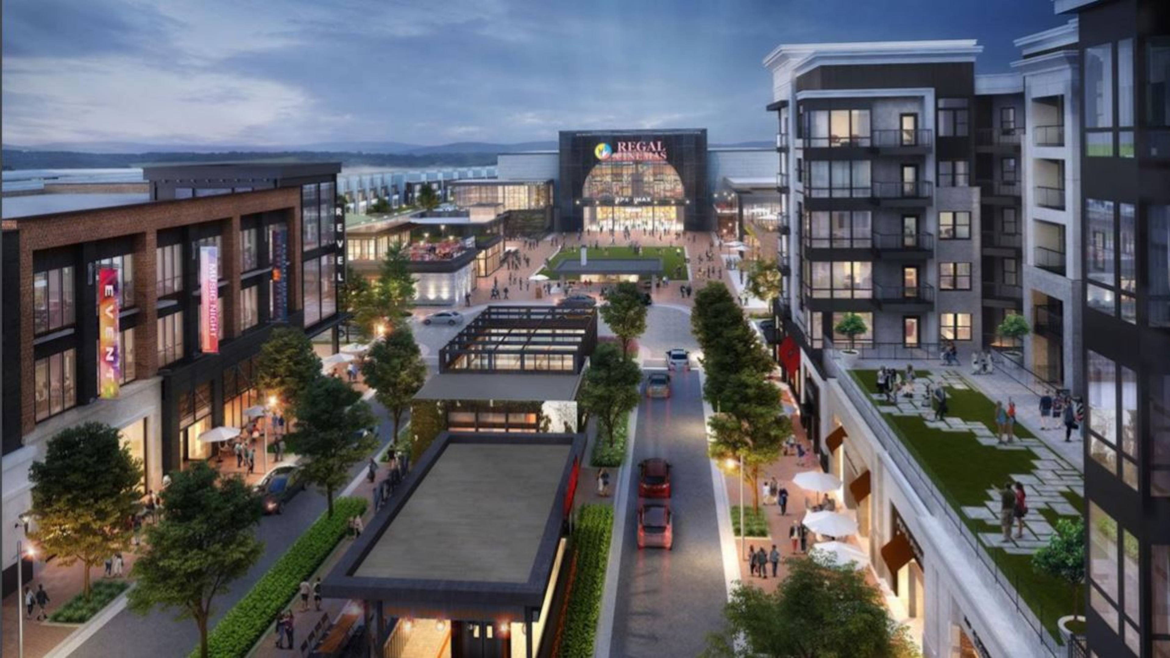 A rendering of the proposed 'Revel' project on Gwinnett County's Infinite Energy Center campus near Duluth. (Via Gwinnett County planning documents)