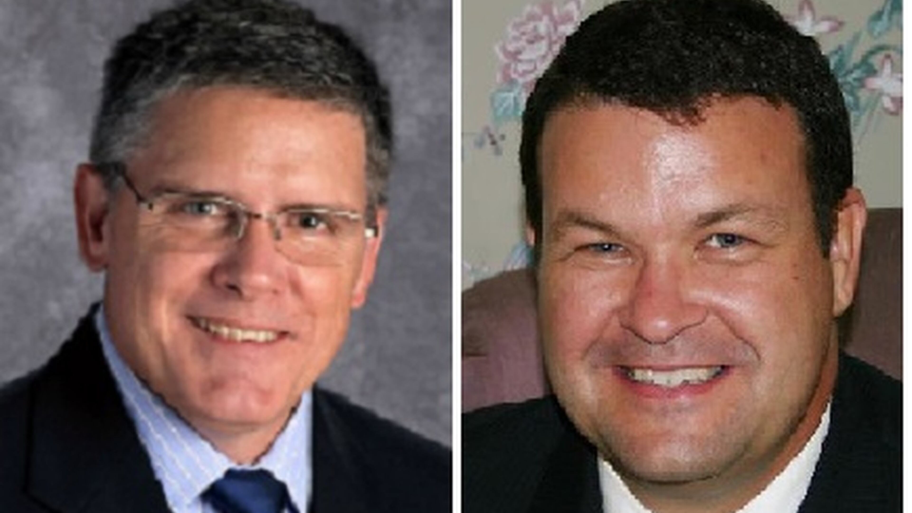 Robert Downs (left) is the sole finalist for the Buford City Schools superintendent post. Geye Hamby (right) resigned after an audio recording surfaced with a voice alleged to be his used racial slurs and threats to kill temporary construction workers who had angered him.