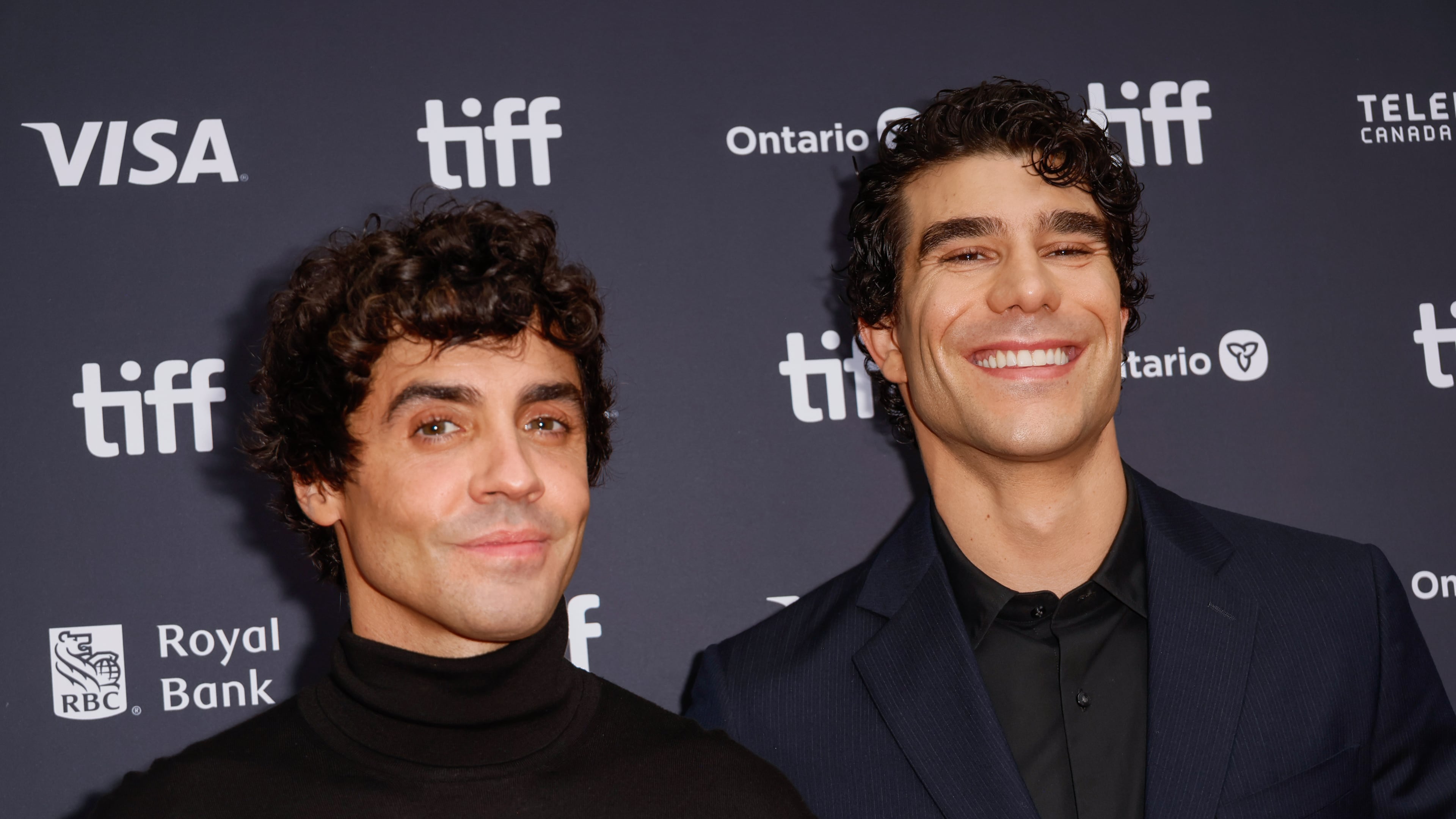 Director Javier Ambrossi, left, and Javier Calvo attend the premiere of "La Bola Negra" at the Princess of Wales Theatre during the Toronto International Film Festival on Tuesday, Sept. 15, 2026, in Toronto. (Photo by Joel C Ryan/Invision/AP)