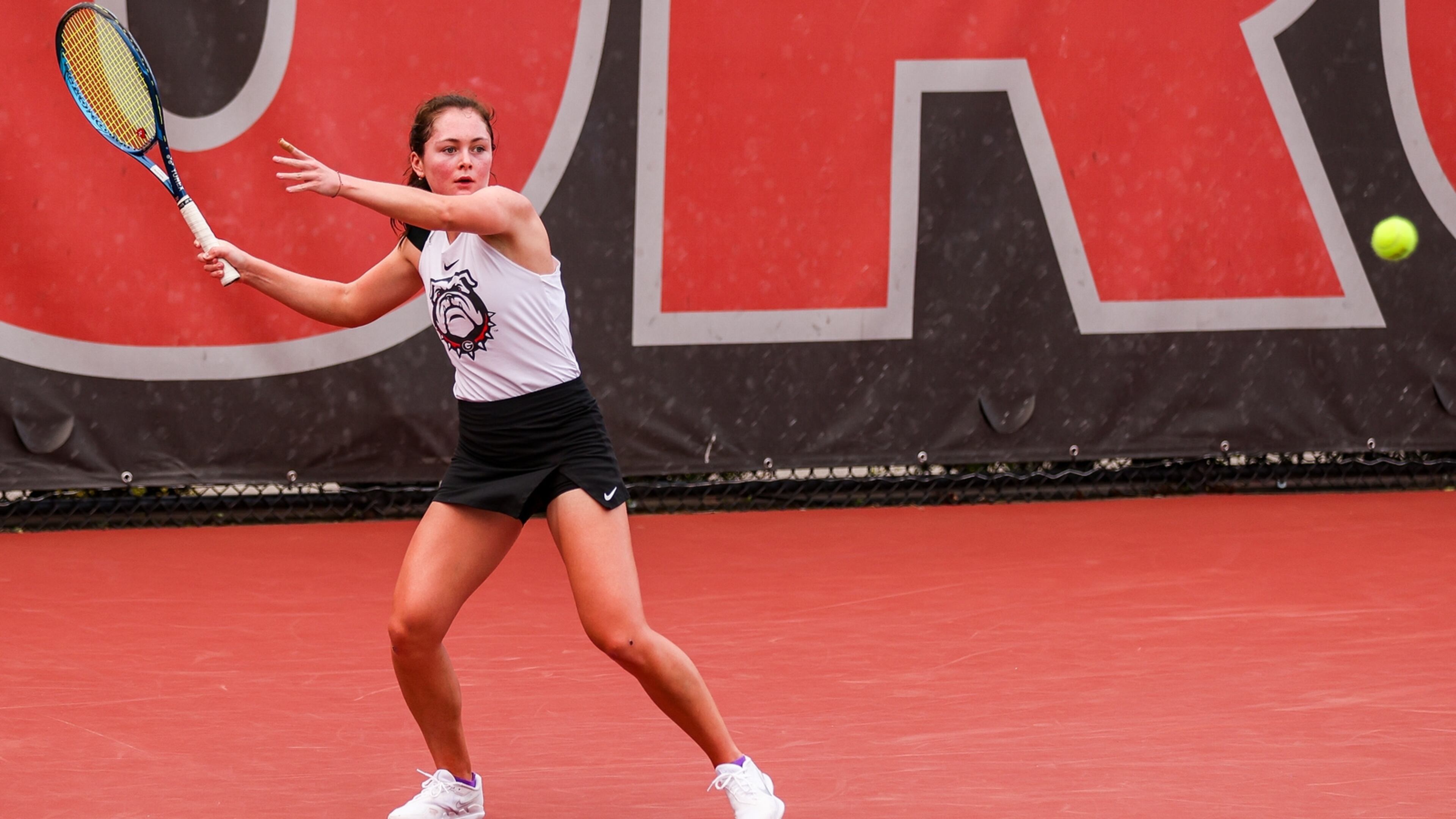 Georgia tennis player Anastasiia Lopata during Georgia's second round match of the 2023 NCAA Division I women's tennis championship against FSU at Henry Feild Stadium inside the Dan Magill Tennis Complex in Athens, Ga., on Saturday, May 6, 2023. (Tony Walsh/UGAAA)