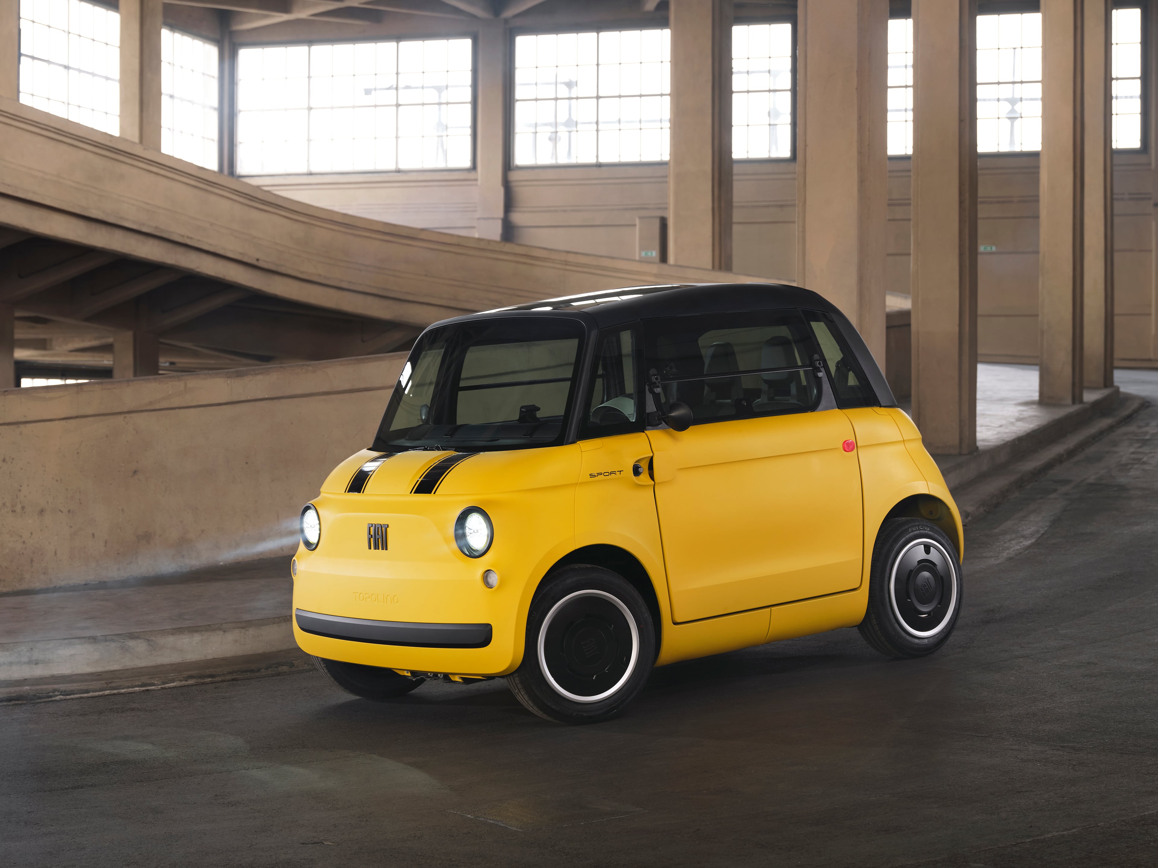 The Fiat Topolino starts at under $15,000 and is Fiat’s first foray into the micromobility segment. (Courtesy of Stellantis)