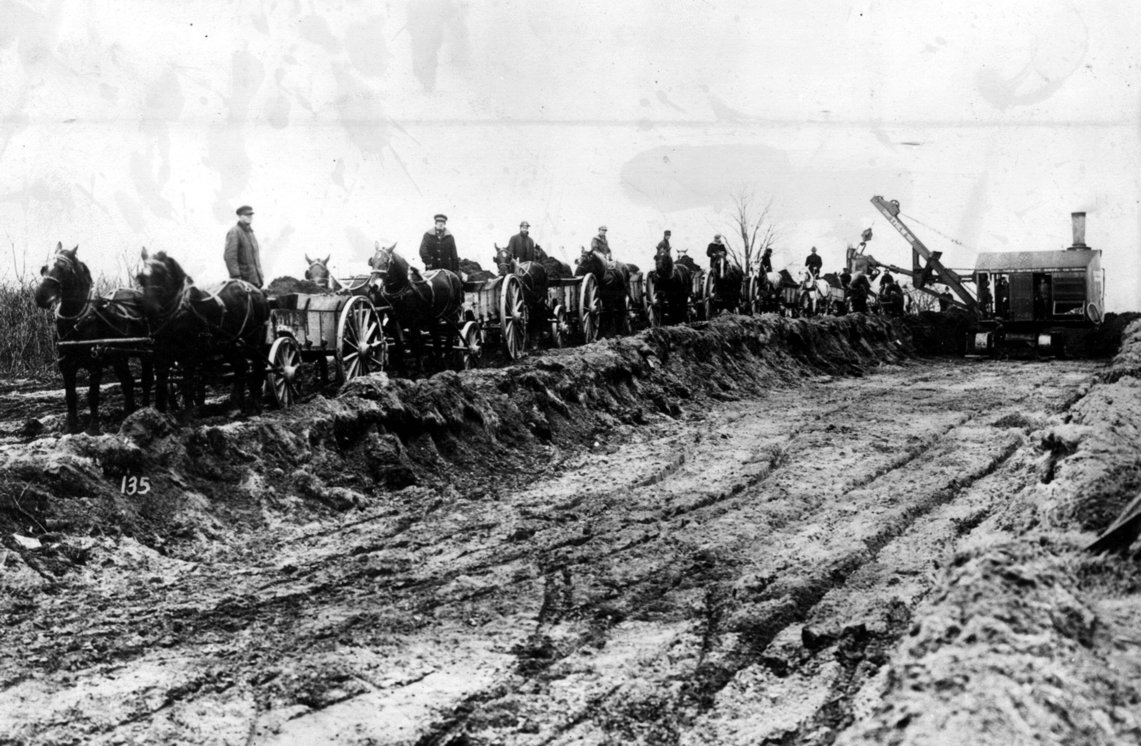 Highway construction with mules, 'wheelers' and 'snatch teams' was slow business in the 1920s when the Ga. Highway Commission was organized. In 1919 there wasn't a paved road north of Marietta.