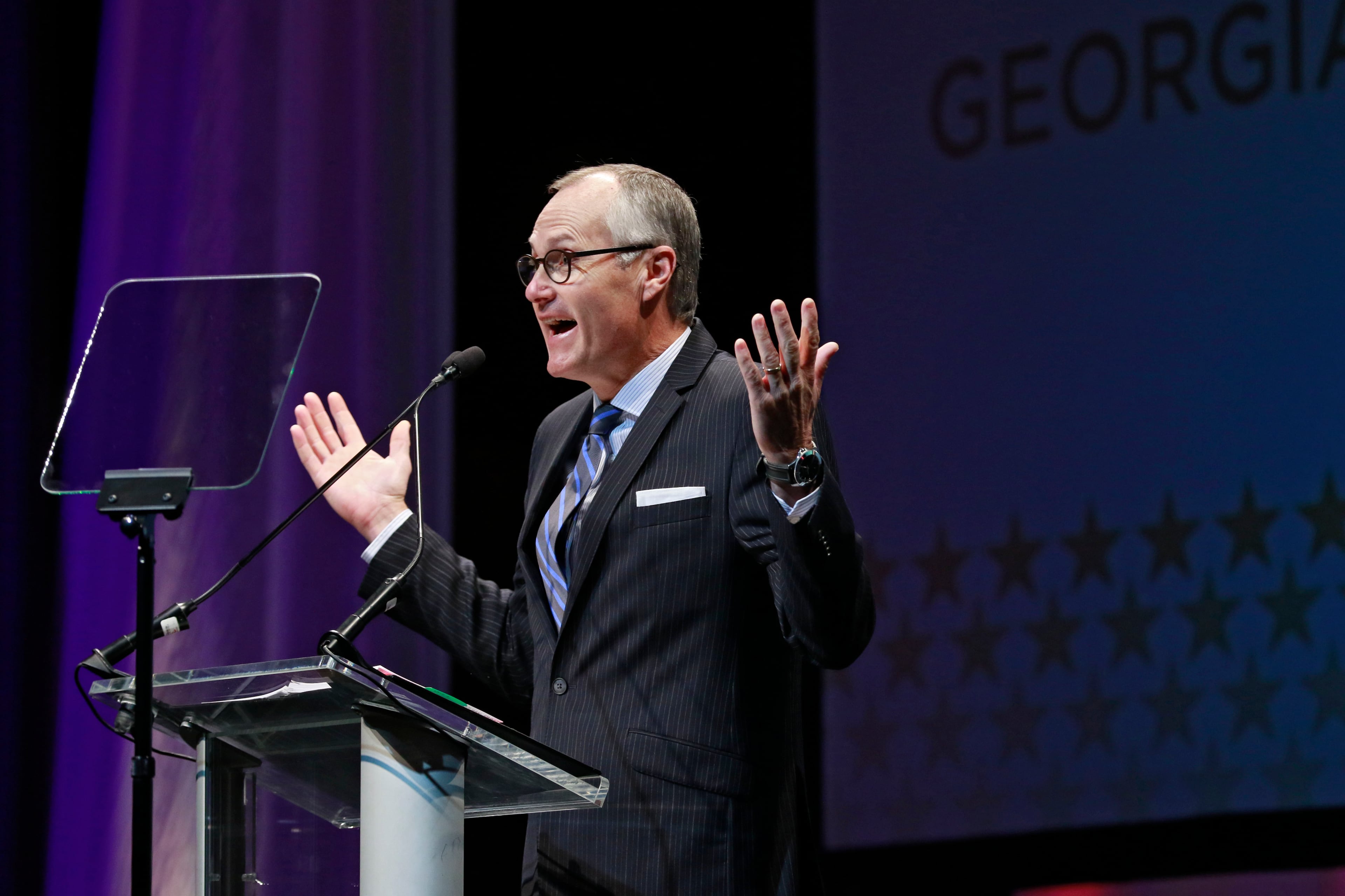 Lieutenant Governor Casey Cagle delivers his address. U.S. Senator Johnny Isakson, Governor Nathan Deal, Lieutenant Governor Casey Cagle, and House Speaker David Ralston were featured speakers at the Georgia Chamber of Commerce's annual Eggs & Issues Breakfast. The event was expected to attract more than 2,000 Georgians, including many of the state's elected officials and business leaders. BOB ANDRES / BANDRES@AJC.COM