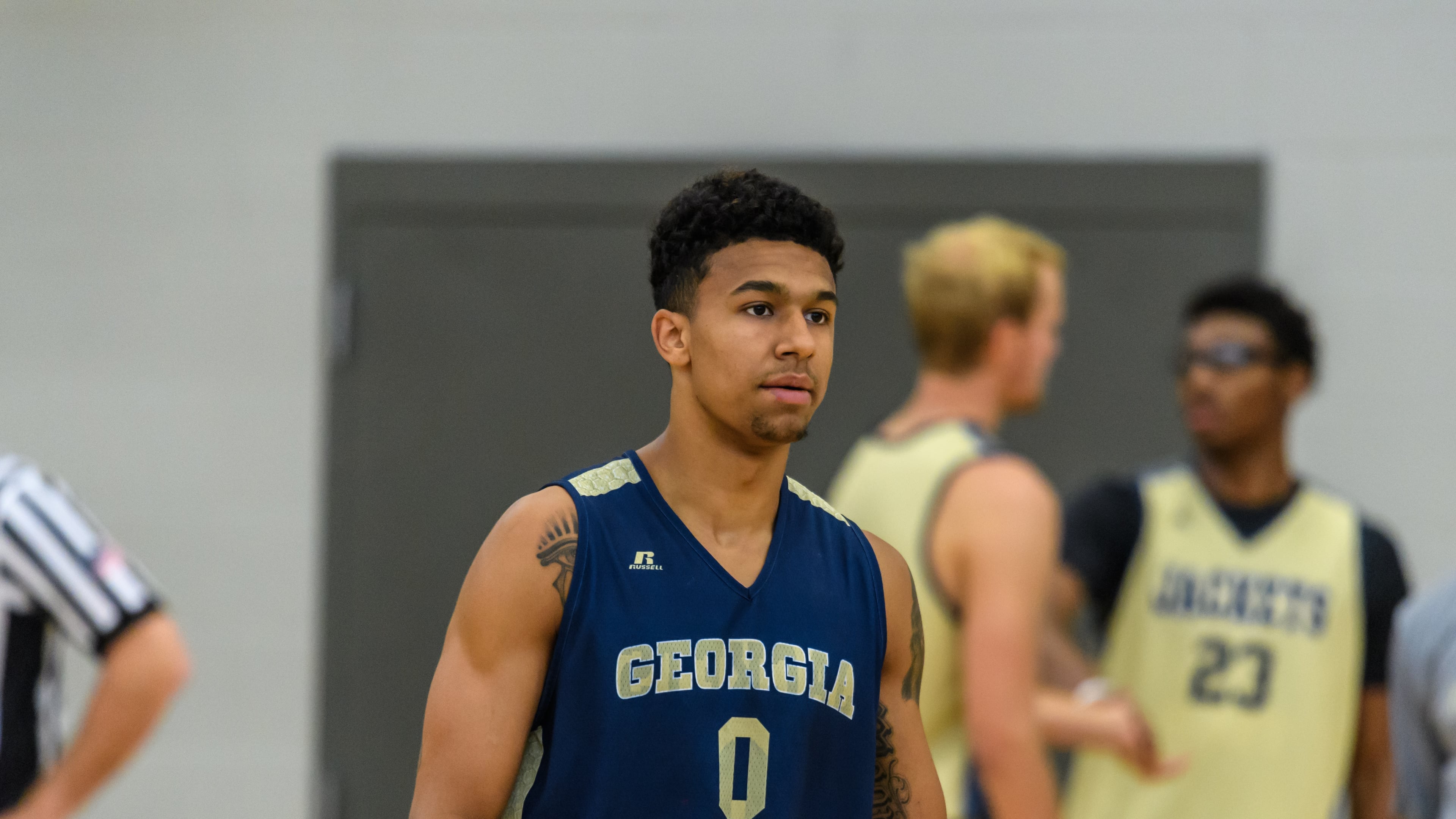 Justin Moore at Georgia Tech men's basketball practice, Zelnak Center, October 11, 2016 (Danny Karnik/Georgia Tech Athletics)