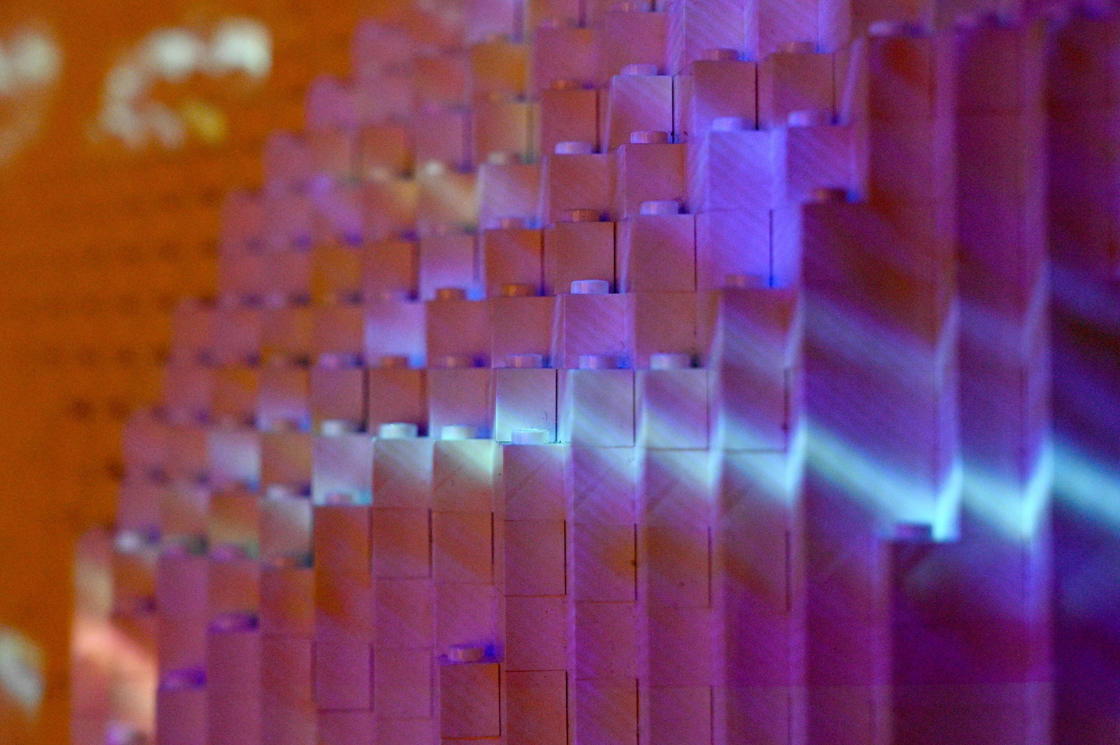 “Face” made made with 38,190 Lego bricks at "Art of the Brick Immersive Experience" exhibition at Exhibition Hub Atlanta Art Centre, Wednesday, April 19, 2023, in Doraville. The exhibition will feature many pieces and themes, including a room with oversized sculptures (25-foot long), over 70 works of art crafted from more than 1 million LEGO bricks, galleries celebrating human-kind and nature, and a short documentary about how Nathan creates his works. (Hyosub Shin / Hyosub.Shin@ajc.com)