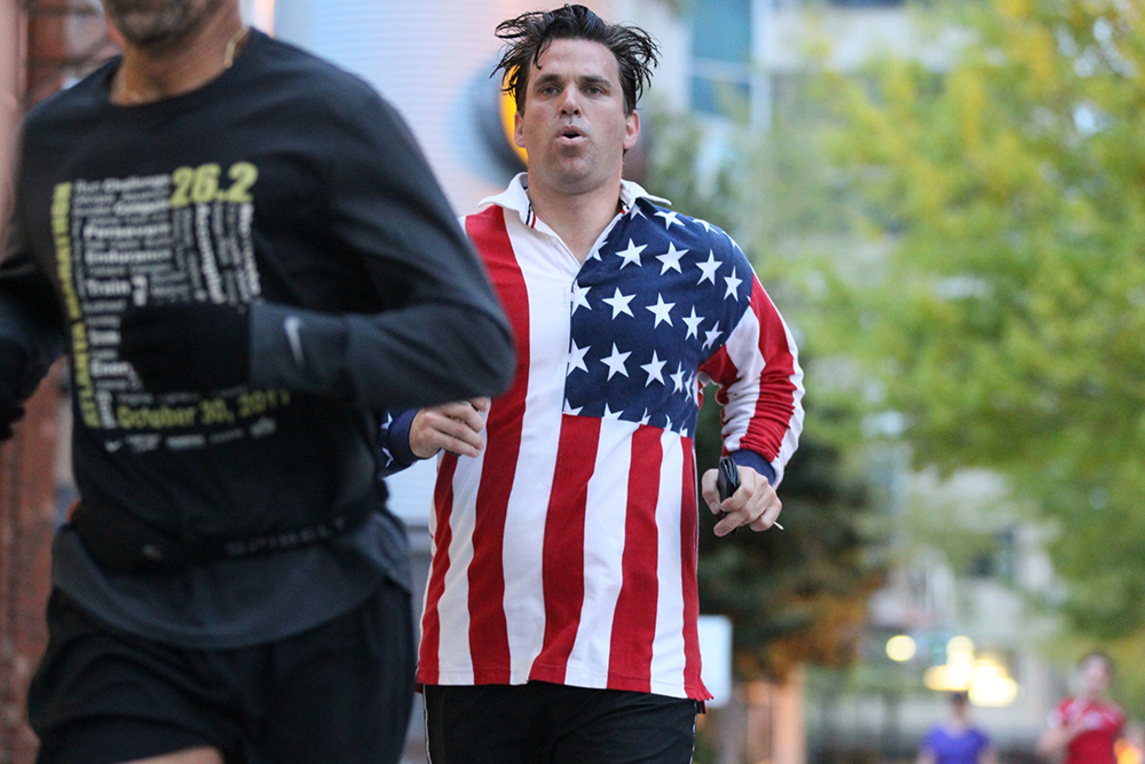 Conn Jackson wore patriotic colors for the tribute run.