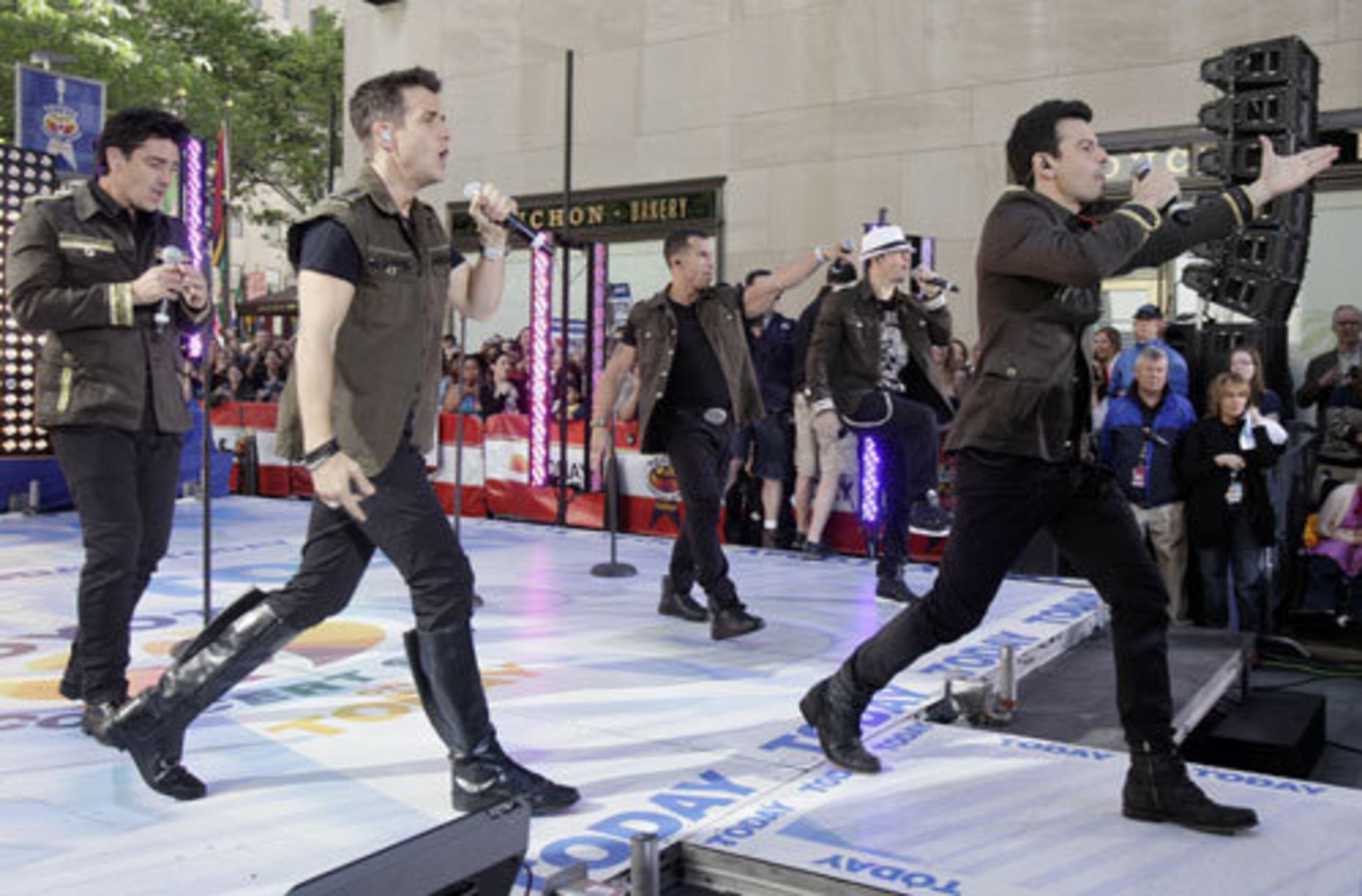 New Kids on the Block show off their dance moves some 25 years after their prime.