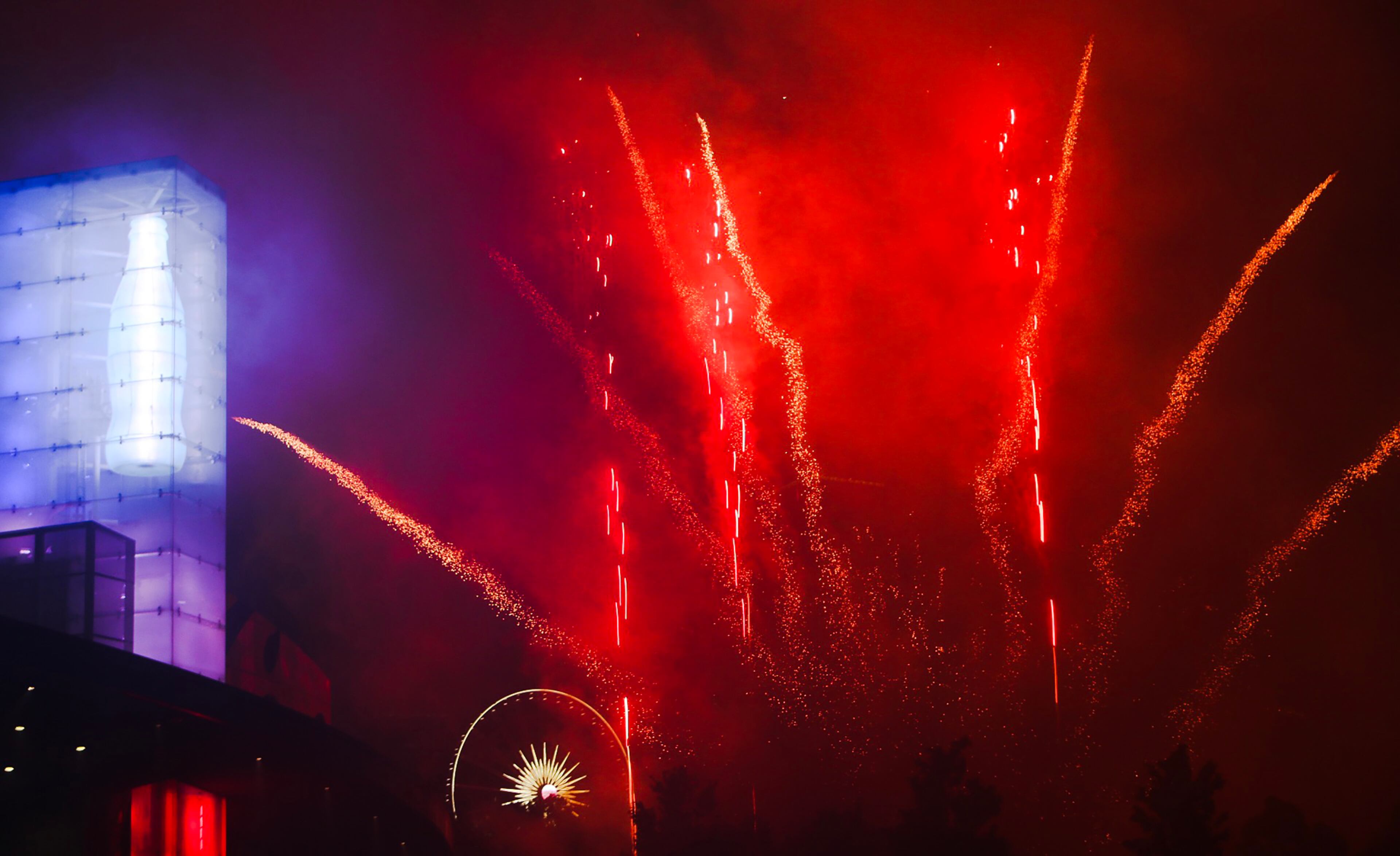 Fireworks at Centennial Olympic Park in Atlanta on Thursday. Christina Matacotta/Christina.Matacotta@ajc.com