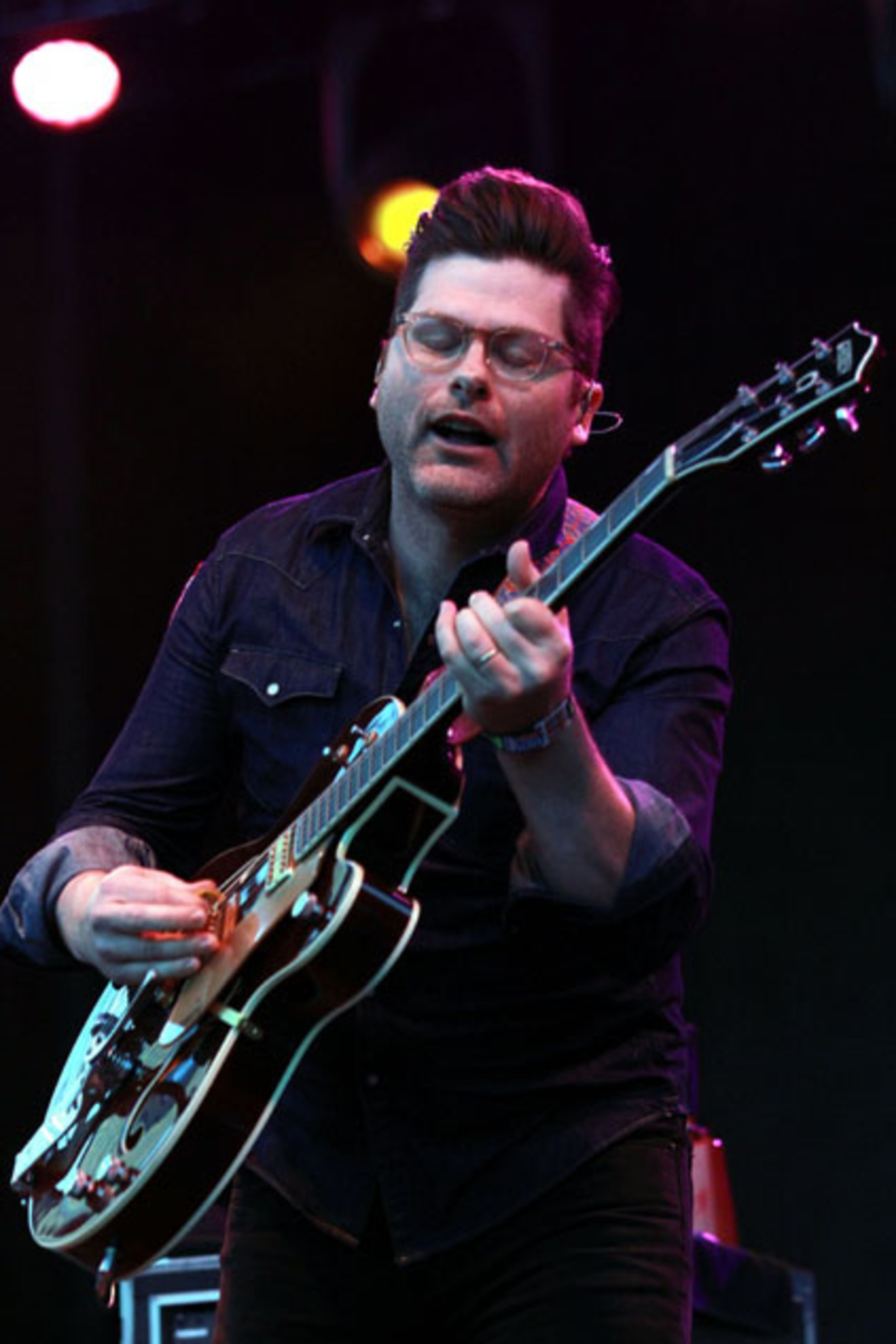 The Decemberists perform. The fourth annual Shaky Knees Music Fest took over Centennial Olympic Park for three days of music offerings on four stages. Day Two was another beautiful day; Saturday, May 14, 2016, featured My Morning Jacket, Walk the Moon, The Decemberists, Huey Lewis & the News, Foals, The Dear Hunter and many more artists. Robb Cohen Photography & Video /www.RobbsPhotos.com