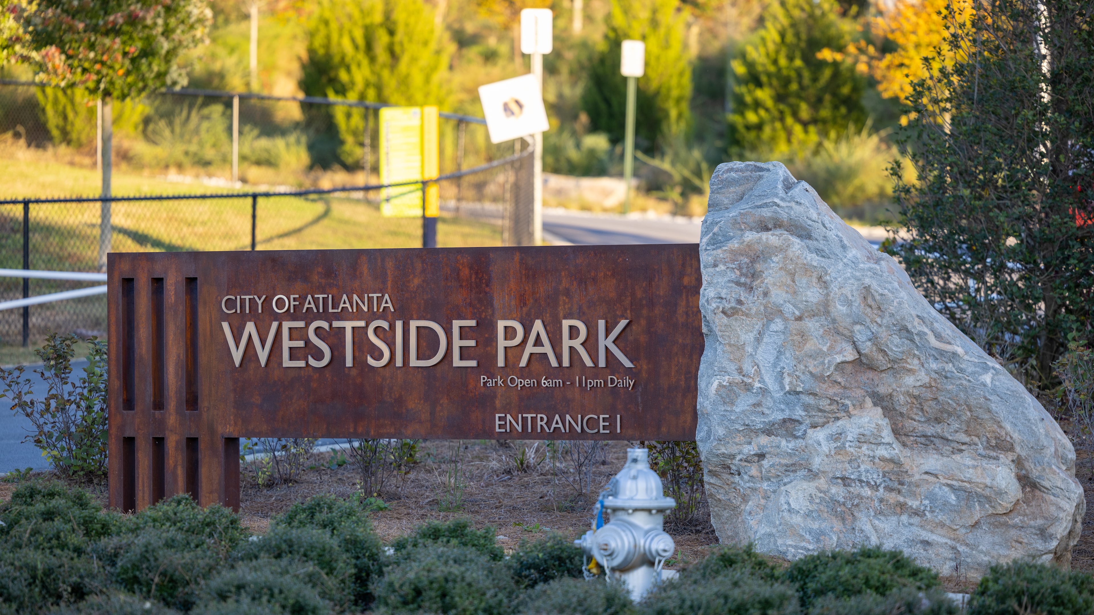 Westside Reservoir Park entrance sign on October 6, 2022