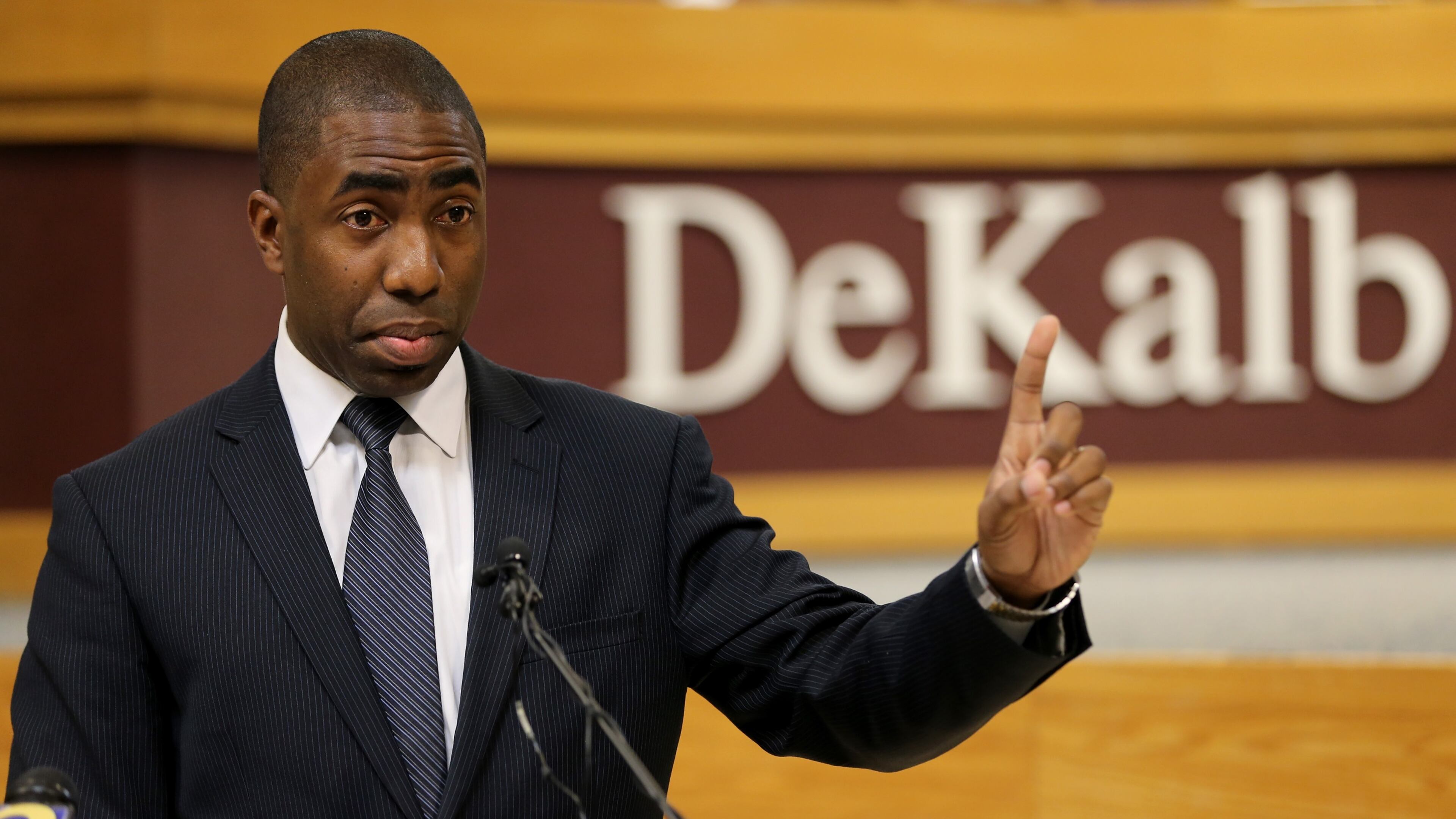 Interim DeKalb CEO Lee May disputes corruption allegations following the release of a report Sept. 30. BEN GRAY / bgray@ajc.com