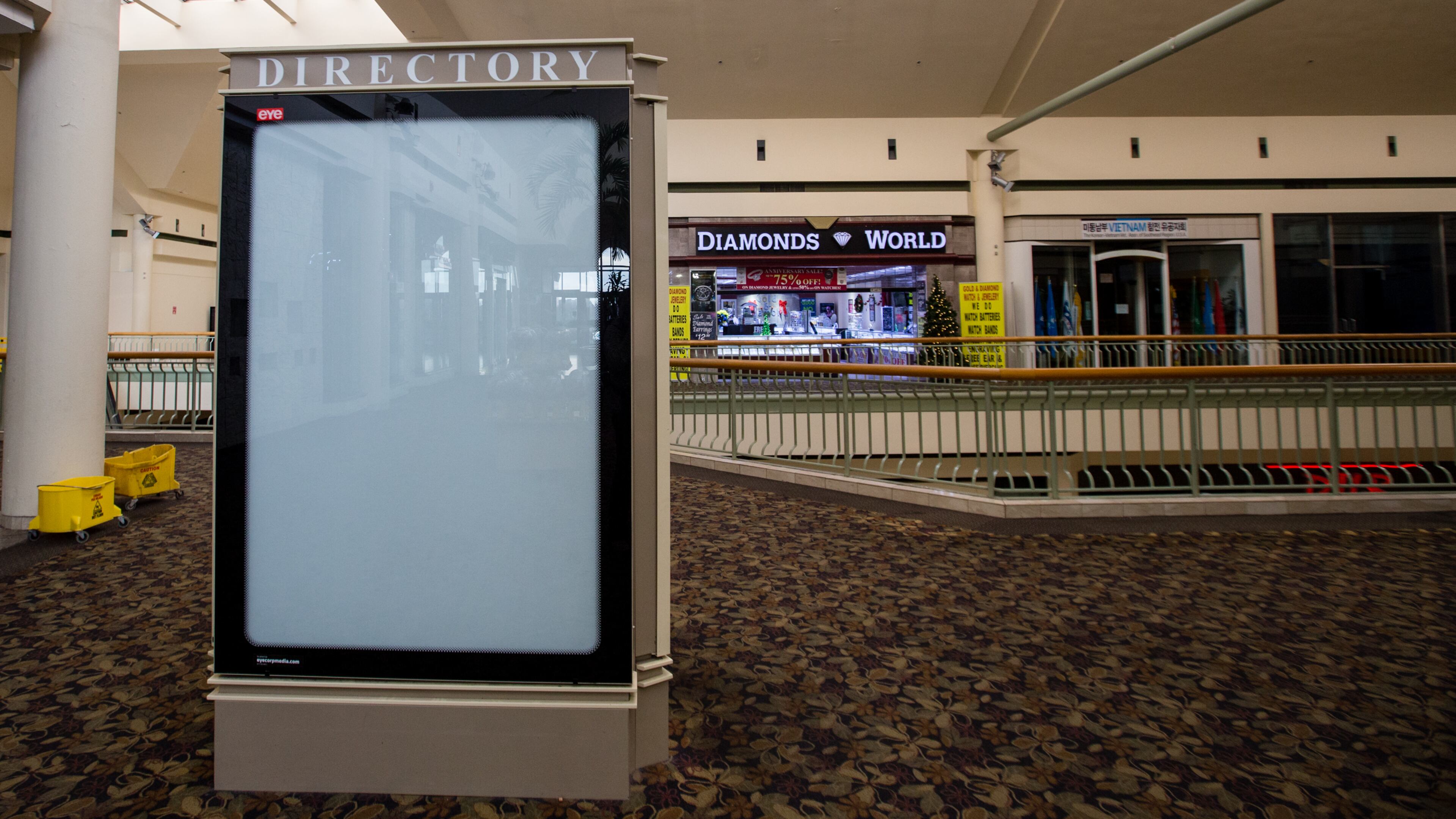 Gwinnett Place Mall is nearly empty of stores and shoppers with many entrances locked Wednesday, Dec 23, 2020. The mall is being purchased by Gwinnett County, and is working on redevelopment plans for the neglected space. (Jenni Girtman for The Atlanta Journal-Constitution)