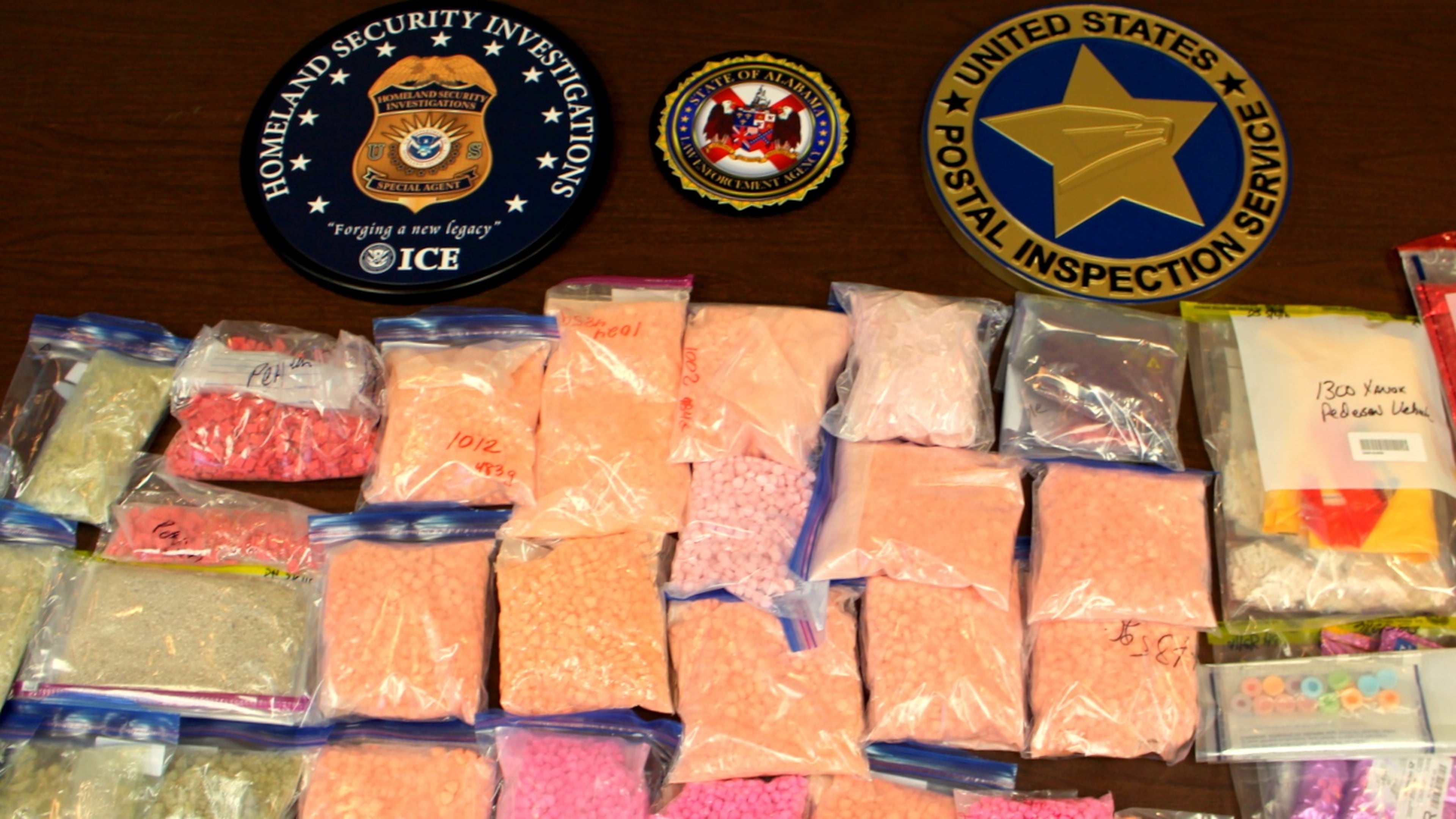 Some of the drugs confiscated in the investigation.