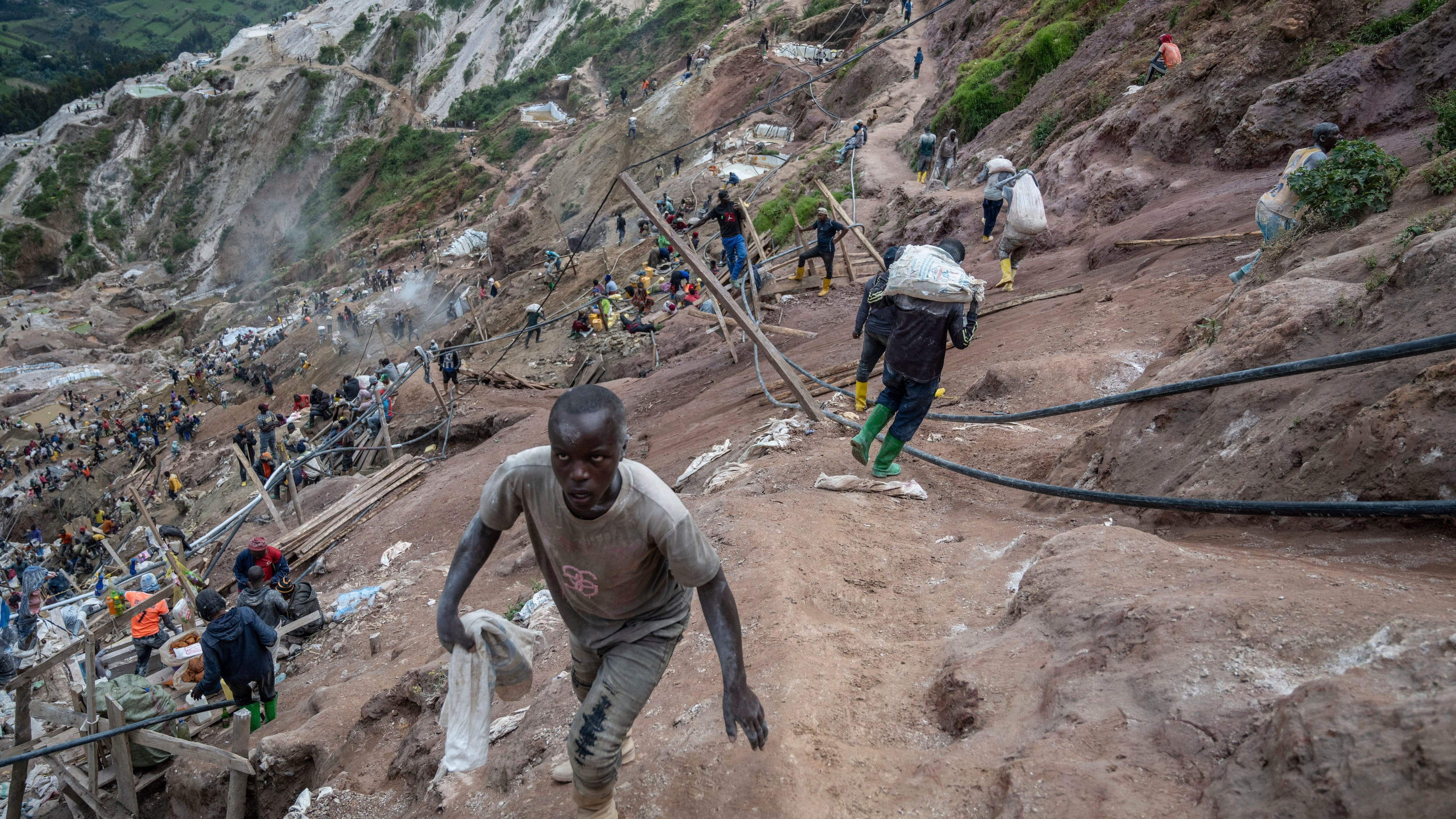 FILE -Miners work at the D4 Gakombe coltan mining quarry in Rubaya, Democratic Republic of Congo, on Friday, May 9, 2025. (AP Photo/Moses Sawasawa, File)