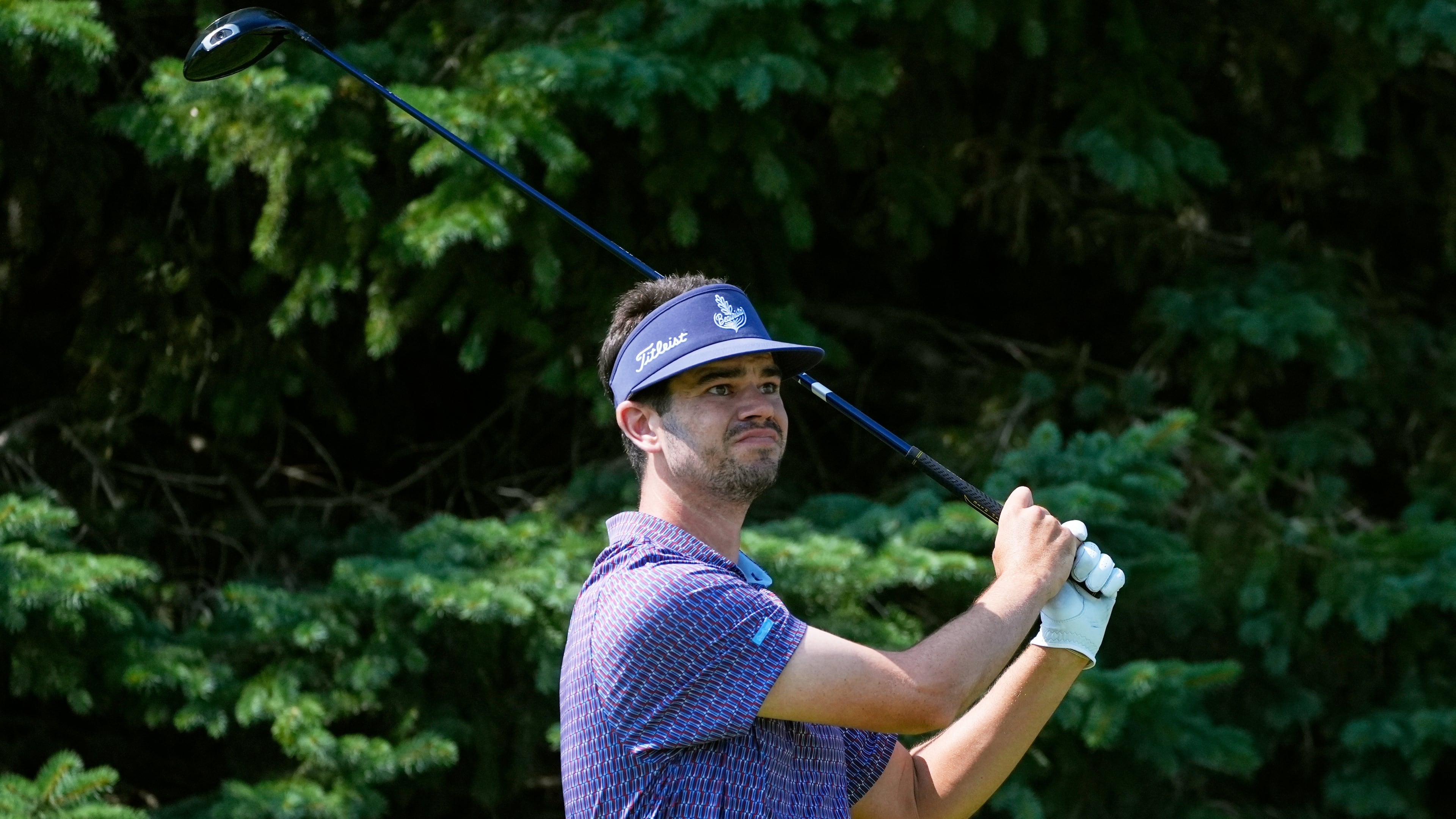 Beau Hossler hits from the second tee during the first round of the 3M Open golf tournament at the Tournament Players Club Thursday, July 23, 2026, in Blaine, Minn. (AP Photo/Bruce Kluckhohn)