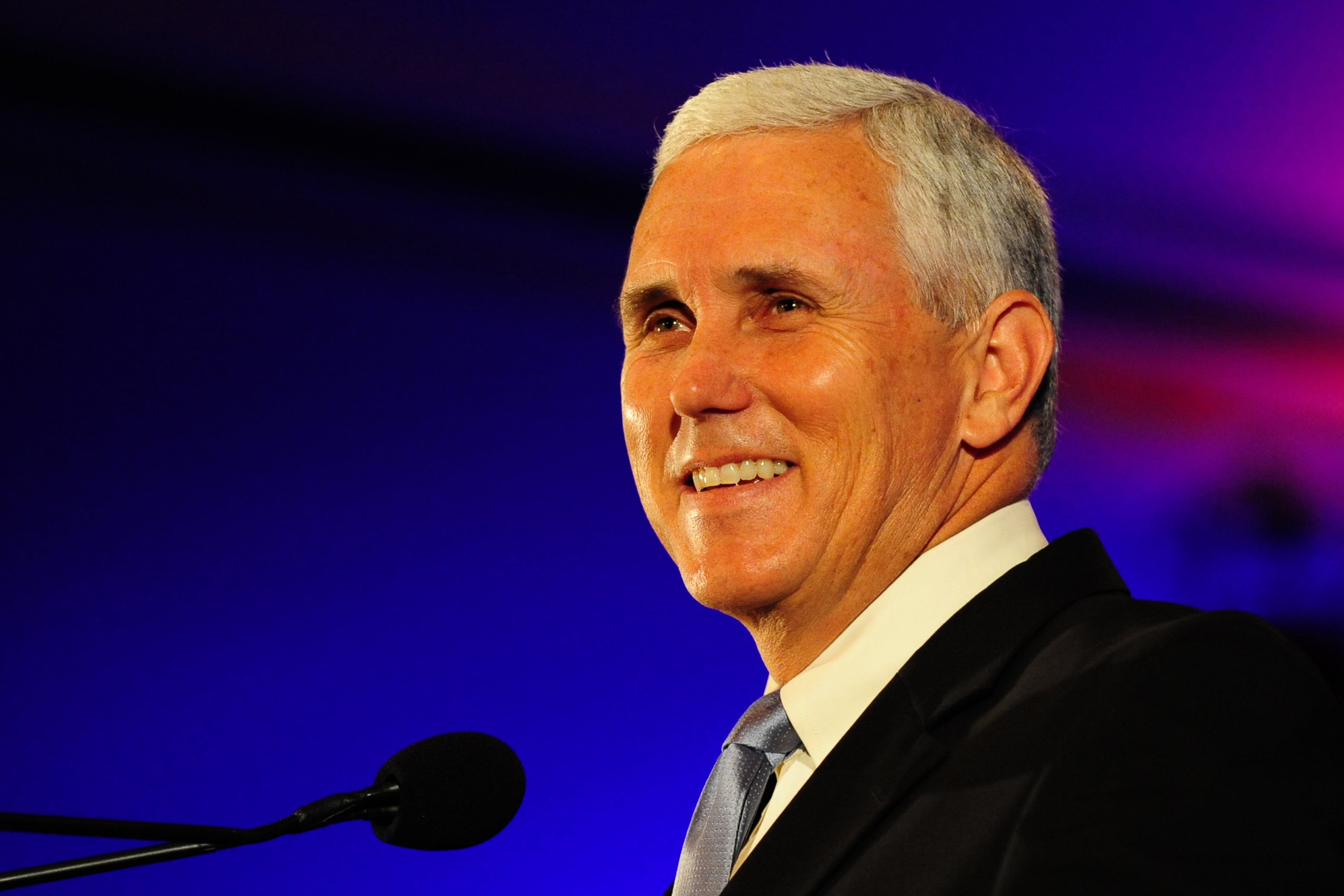 Republican presidential candidate Donald Trump and his family have met Indiana Gov. Mike Pence as speculation grows that he could be Trump's pick for vice president. Here, Pence addresses the crowd on the third and final day of the Southern Republican Leadership Conference in New Orleans in 2010. (Stacy Revere/SCG/Zuma Press/TNS)