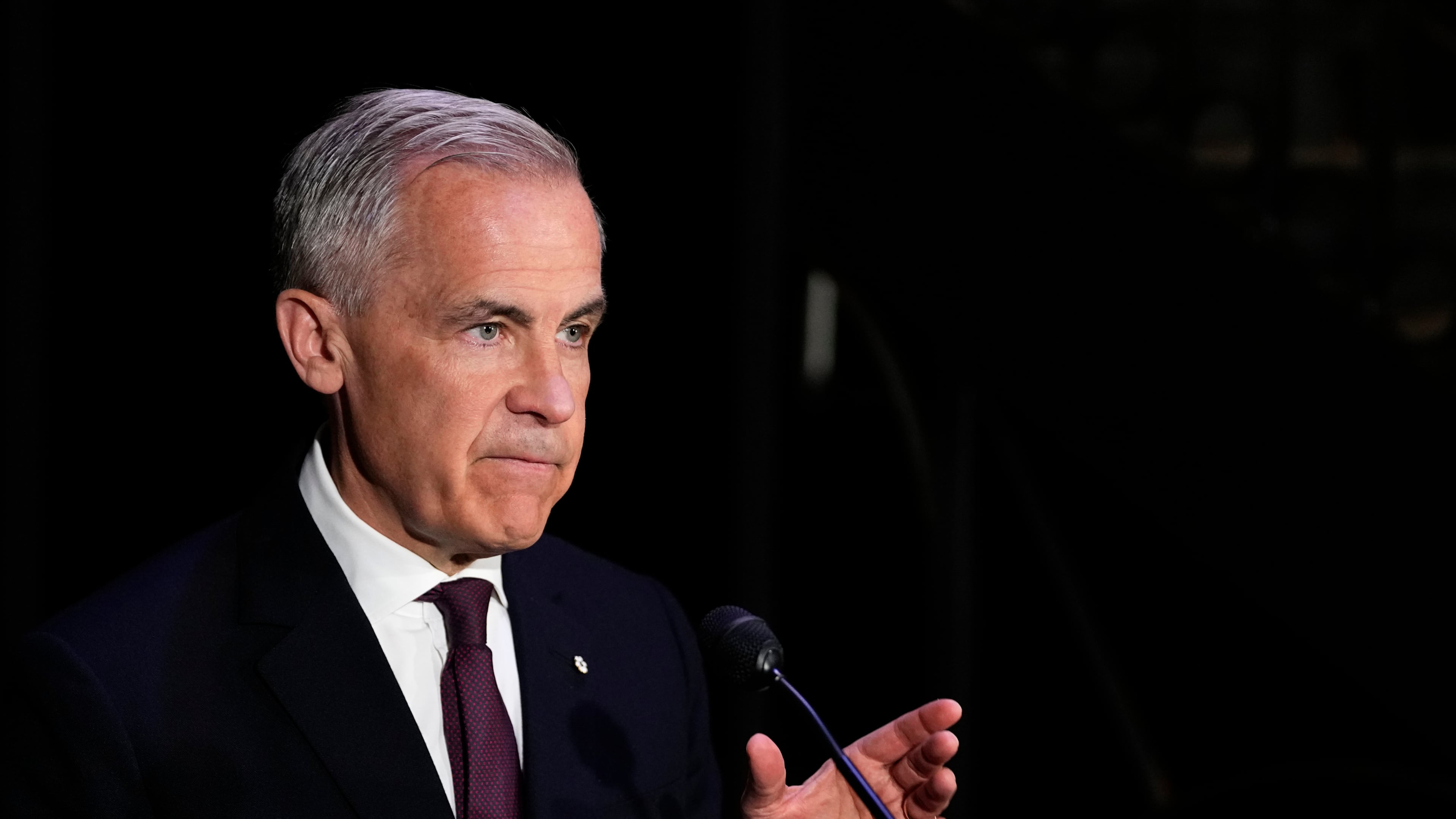Canada Prime Minister Mark Carney speaks during an announcement on the Canada Strong Fund, Canada's first sovereign wealth fund in Ottawa on Monday, April 27, 2026. (Justin Tang/The Canadian Press via AP)
