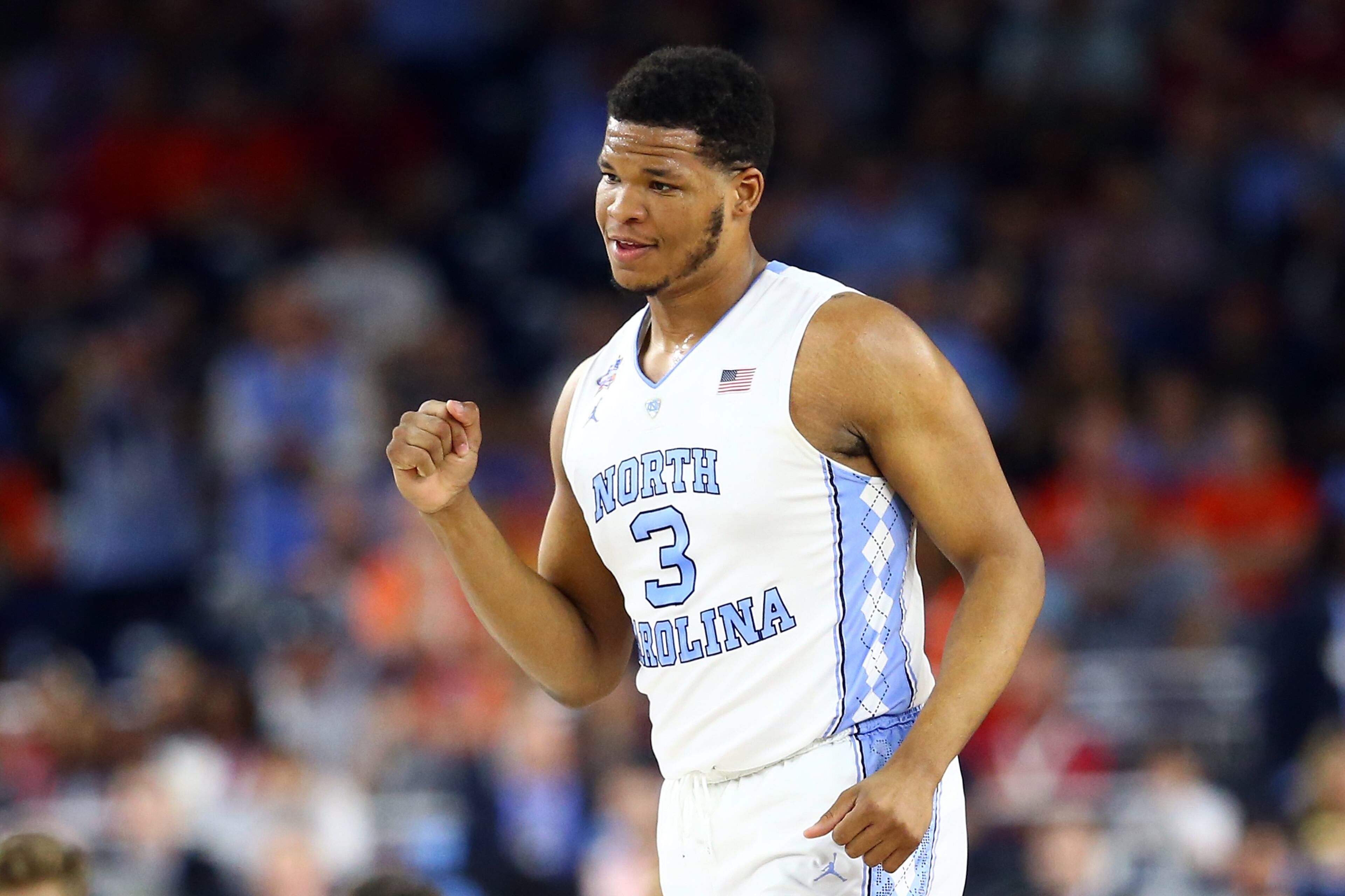 HOUSTON, TEXAS - APRIL 02: Kennedy Meeks #3 of the North Carolina Tar Heels reacts in the first half against the Syracuse Orange during the NCAA Men's Final Four Semifinal at NRG Stadium on April 2, 2016 in Houston, Texas. (Photo by Ronald Martinez/Getty Images)