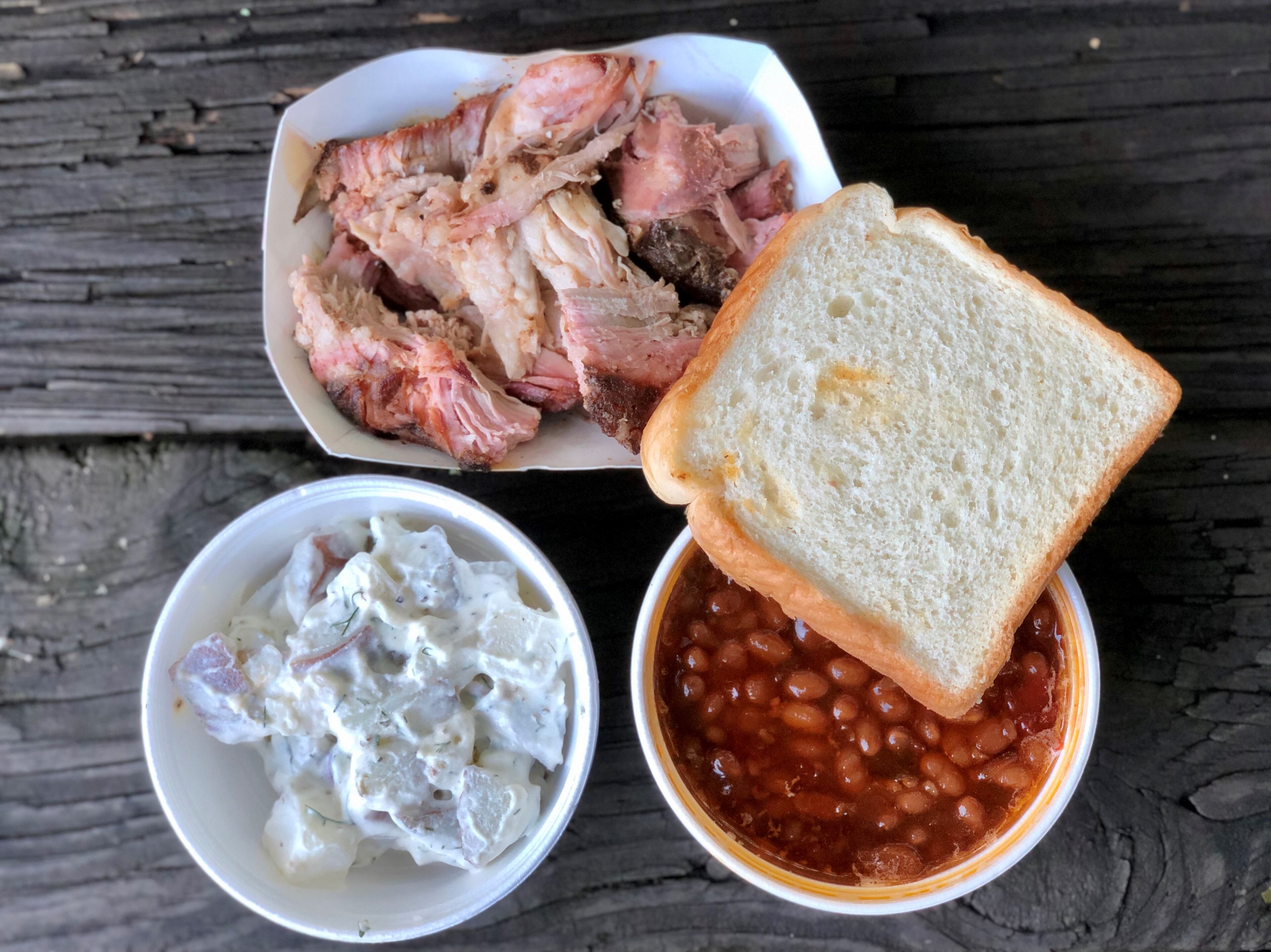 Food from Taylor'd BBQ.