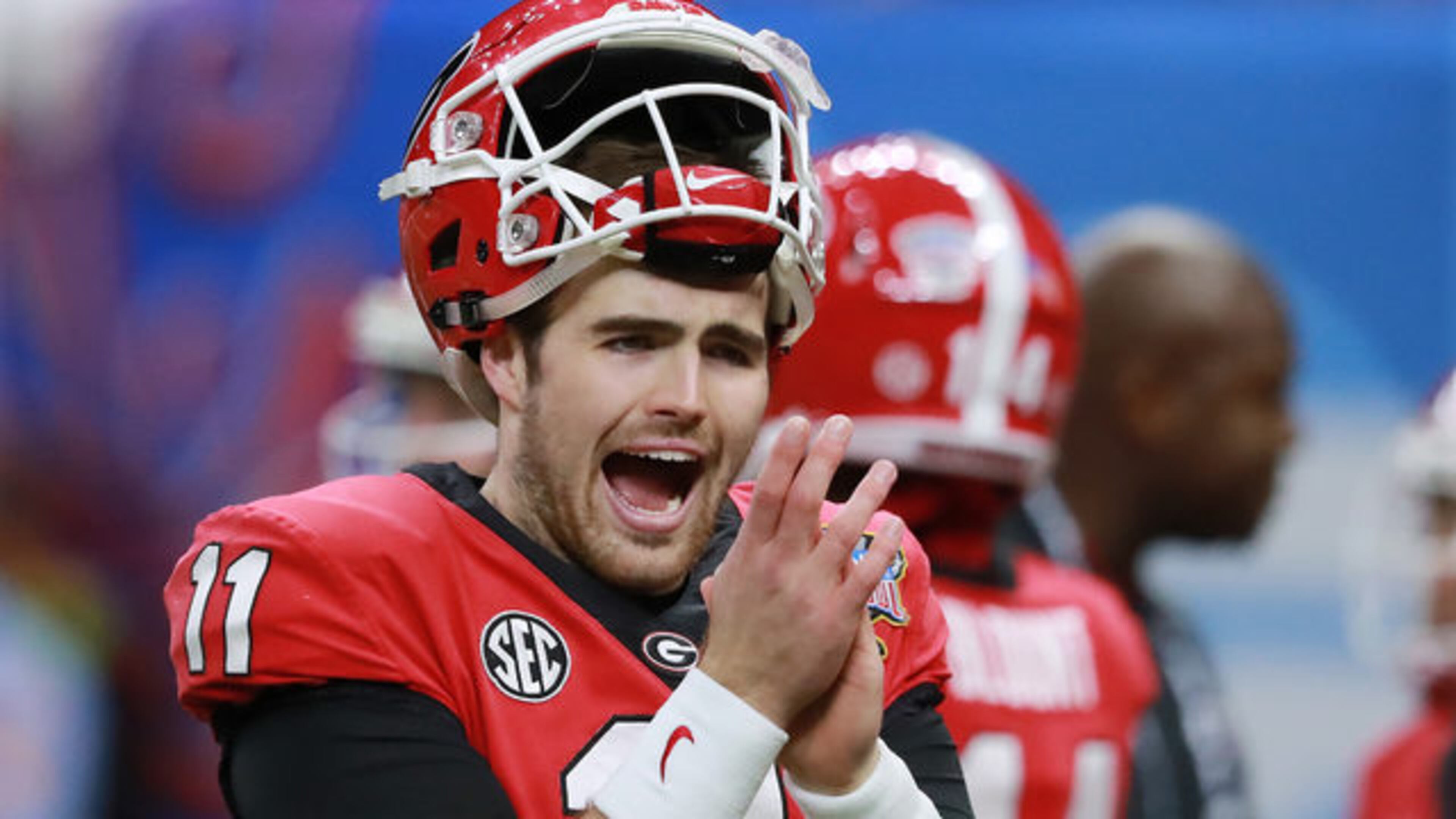 <p>Georgia Bulldogs fans reacts during the first half of the Allstate Sugar Bowl against the Texas Longhorns at the Mercedes-Benz Superdome on January 01, 2019 in New Orleans, Louisiana. (Photo by Jonathan Bachman/Getty Images)</p> NEW ORLEANS, LOUISIANA - JANUARY 01: D'Andre Swift #7 of the Georgia Bulldogs and P.J. Locke III #11 of the Texas Longhorns react after a play during the first half of the Allstate Sugar Bowl at the Mercedes-Benz Superdome on January 01, 2019 in New Orleans, Louisiana. (Photo by Jonathan Bachman/Getty Images) <p>Matthew McConaughey stands on the Texas Longhorns sideline during the first half of the Allstate Sugar Bowl at the Mercedes-Benz Superdome on January 01, 2019 in New Orleans, Louisiana. (Photo by Sean Gardner/Getty Images)</p> <p>Kirby Smart, head coach of the Georgia Bulldogs looks on during the Allstate Sugar Bowl at Mercedes-Benz Superdome on January 01, 2019 in New Orleans, Louisiana. (Photo by Chris Graythen/Getty Images)</p> <p>Jake Fromm #11 of the Georgia Bulldogs throws a pass against the Texas Longhorns during the Allstate Sugar Bowl at Mercedes-Benz Superdome on January 01, 2019 in New Orleans, Louisiana. (Photo by Chris Graythen/Getty Images)</p> <p>Tre Watson #5 of the Texas Longhorns is tackled by Azeez Ojulari #38 of the Georgia Bulldogs during the Allstate Sugar Bowl at Mercedes-Benz Superdome on January 01, 2019 in New Orleans, Louisiana. (Photo by Chris Graythen/Getty Images)</p> <p>1/1/19 - New Orleans - Georgia Bulldogs head coach Kirby Smart watches his team during warmups. Georgia plays Texas in the Allstate Sugar Bowl at Mercedes-Benz Superdome in New Orleans on Jan. 1, 2019. BOB ANDRES / bandres@ajc.com</p> <p>Jan. 01, 2019 New Orleans: Georgia quarterback Jake Fromm encourages his team as they prepare to play Texas in the Allstate Sugar Bowl at Mercedes-Benz Superdome on Tuesday, Jan. 1, 2019, in New Orleans. Curtis Compton/ccompton@ajc.com</p> <p>1/1/19 - New Orleans - Georgia takes the field for the game. Georgia plays Texas in the Allstate Sugar Bowl at Mercedes-Benz Superdome in New Orleans on Jan. 1, 2019. BOB ANDRES / bandres@ajc.com</p> <p>Jan. 01, 2019 New Orleans: The Texas mascot Bevo is on hand for the game against Georgia in the Allstate Sugar Bowl at Mercedes-Benz Superdome on Tuesday, Jan. 1, 2019, in New Orleans. Curtis Compton/ccompton@ajc.com</p> <p>Jan. 01, 2019 New Orleans: Georgia fans cheer the Dawgs as they take the field to play Texas in the Allstate Sugar Bowl at Mercedes-Benz Superdome on Tuesday, Jan. 1, 2019, in New Orleans. Curtis Compton/ccompton@ajc.com</p>