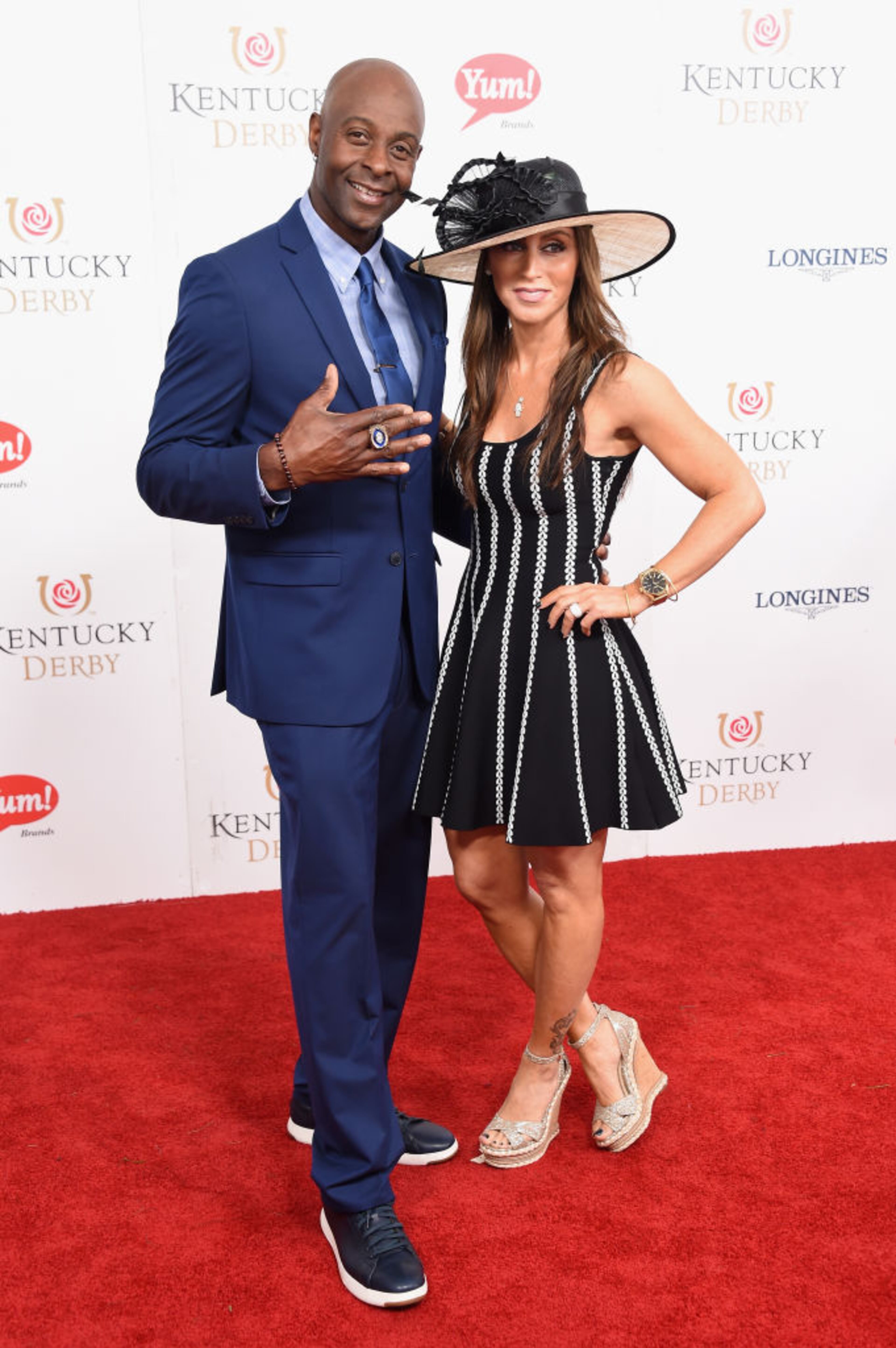 LOUISVILLE, KY - MAY 06: Jerry Rice and Colleen Murray attend the 143rd Kentucky Derby at Churchill Downs on May 6, 2017 in Louisville, Kentucky. (Photo by Michael Loccisano/Getty Images for Churchill Downs)
