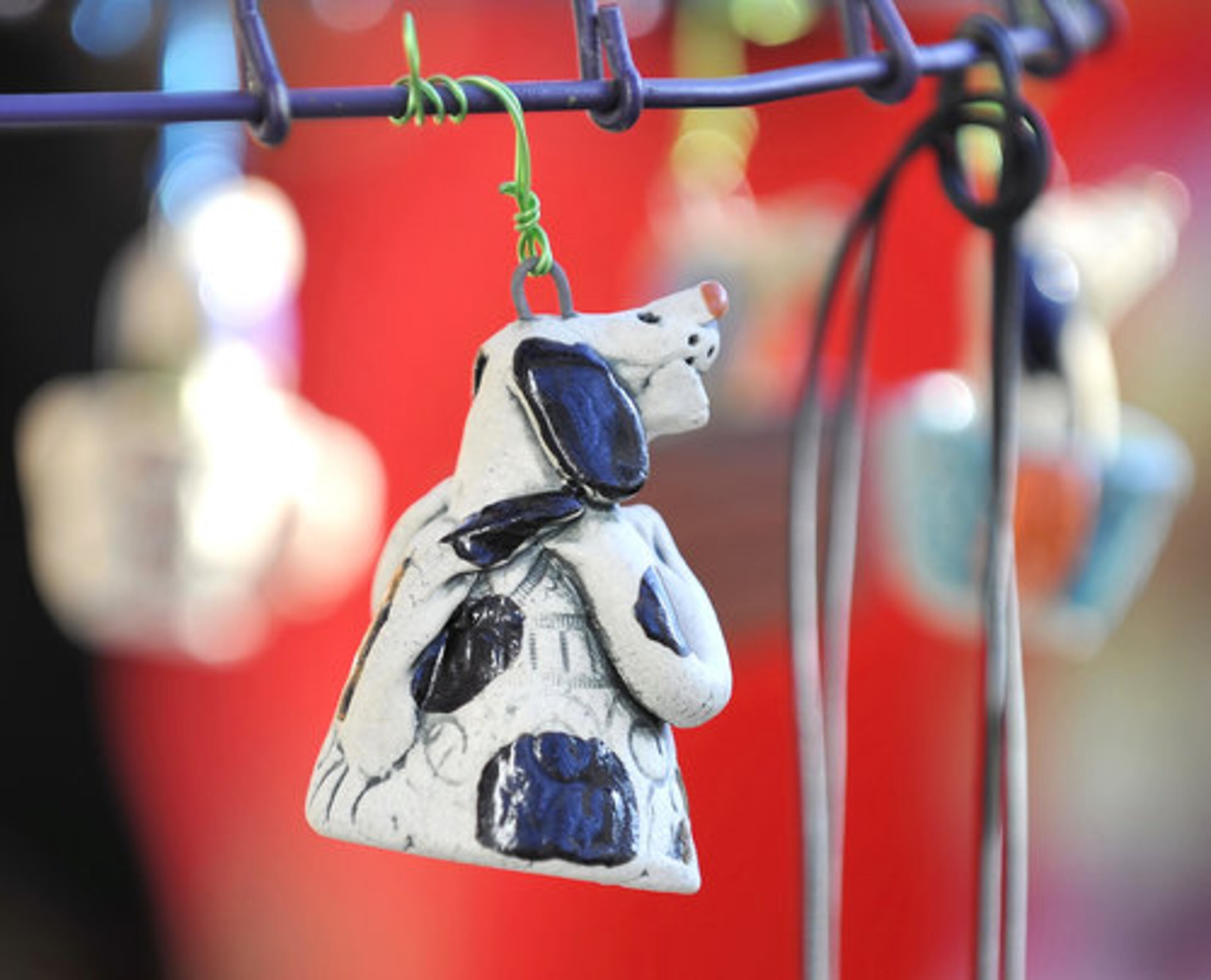 Ceramic ornaments by Callanwolde pottery instructor Barry Gregg at the Christmas at Callanwolde Artist Market "Charming ARTifacts."