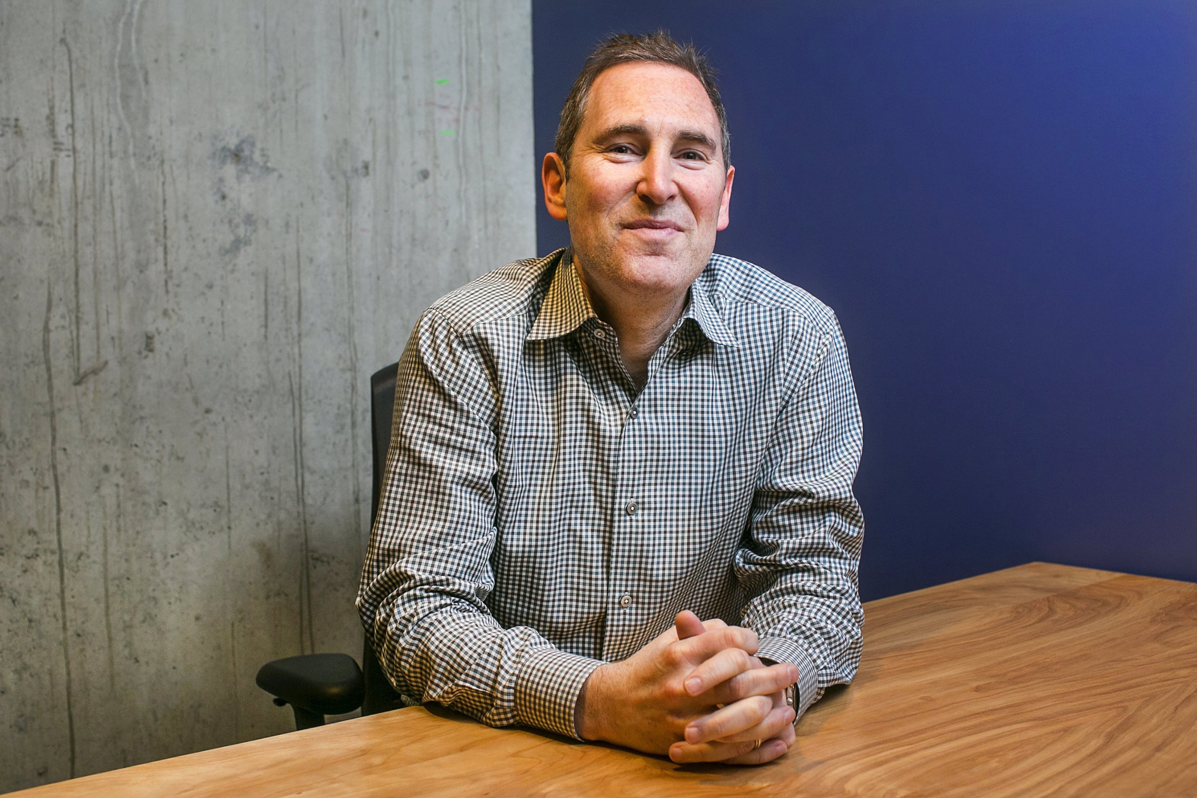 Andy Jassy, who leads Amazon Web Services, will replace Amazon founder Jeff Bezos as CEO by autumn. Above, Jassy poses for a portrait at one of the company’s South Lake Union buildings in 2016. (Johnny Andrews/The Seattle Times/TNS)