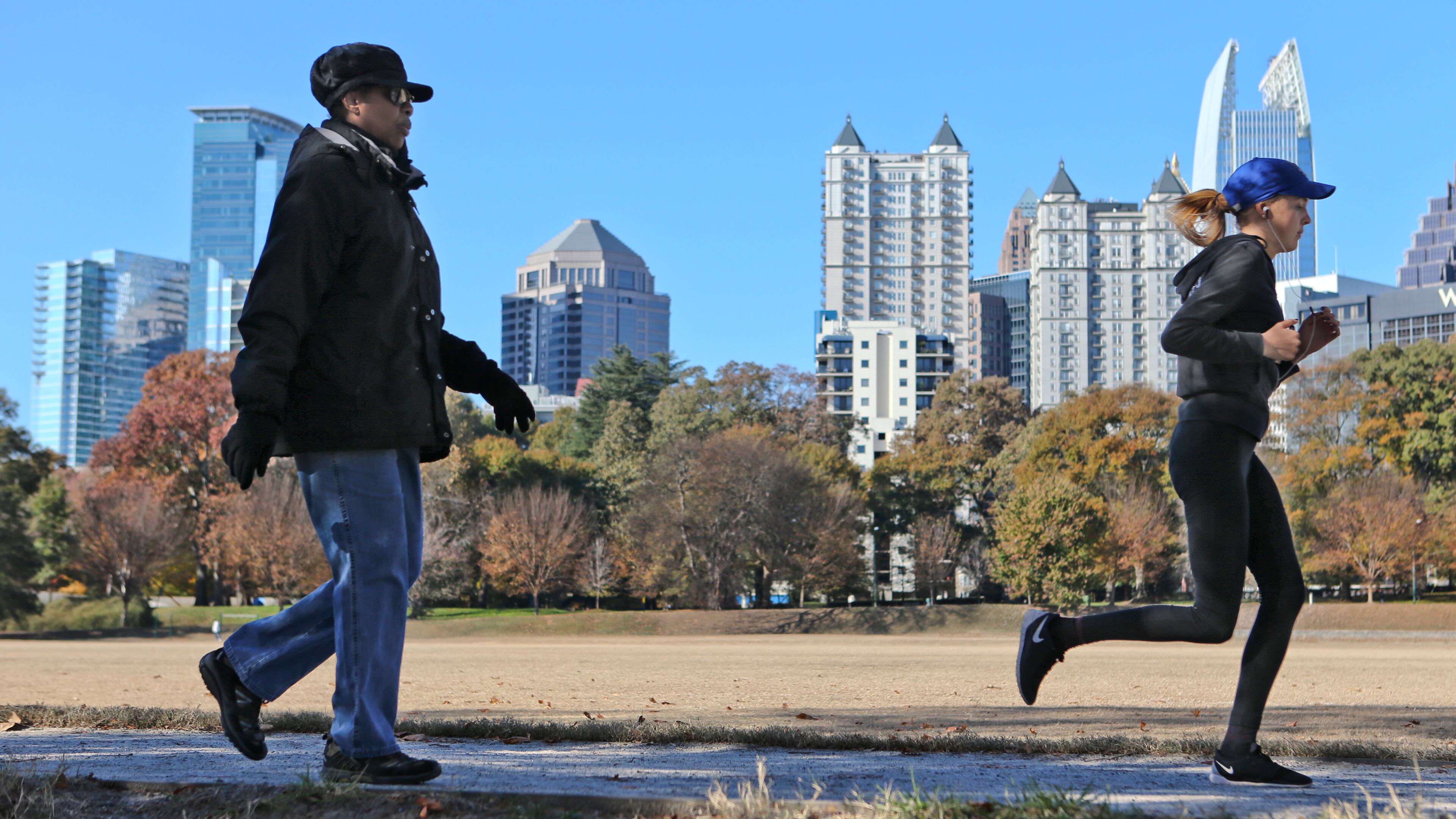 Whether you were walking or running at Piedmont Park in midtown Atlanta on Friday, Nov. 21, 2014 - the thaw from this week's Arctic blast was a welcome change. The forecast calls for another picturesque day on Saturday before rain moves in Sunday.