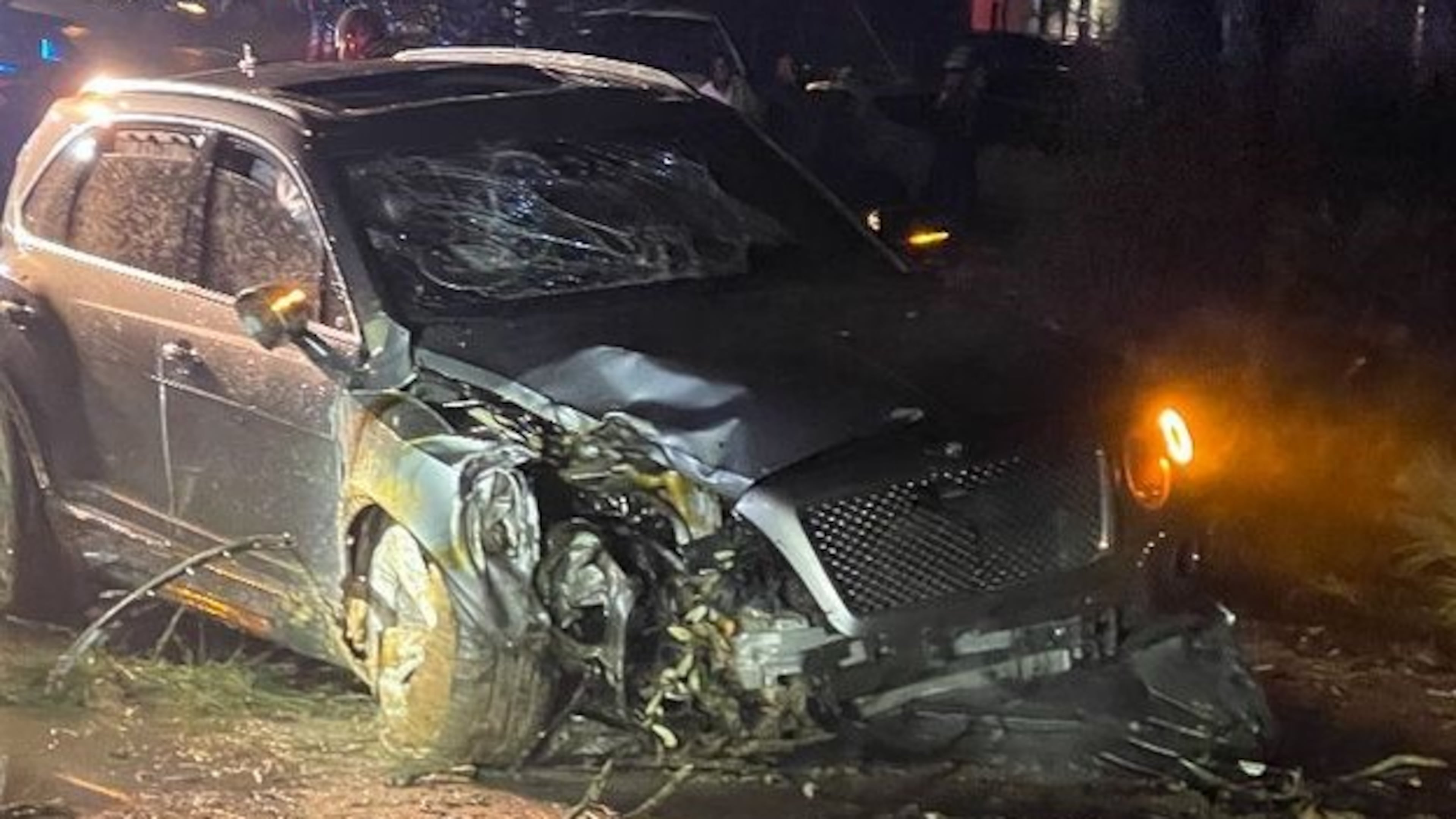 Cydel Young, aka Cyhi the Prynce, posted this photo of his wrecked Bentley Bentayga after he said he was attacked by someone in a red car who fired several shots at him Thursday night.
