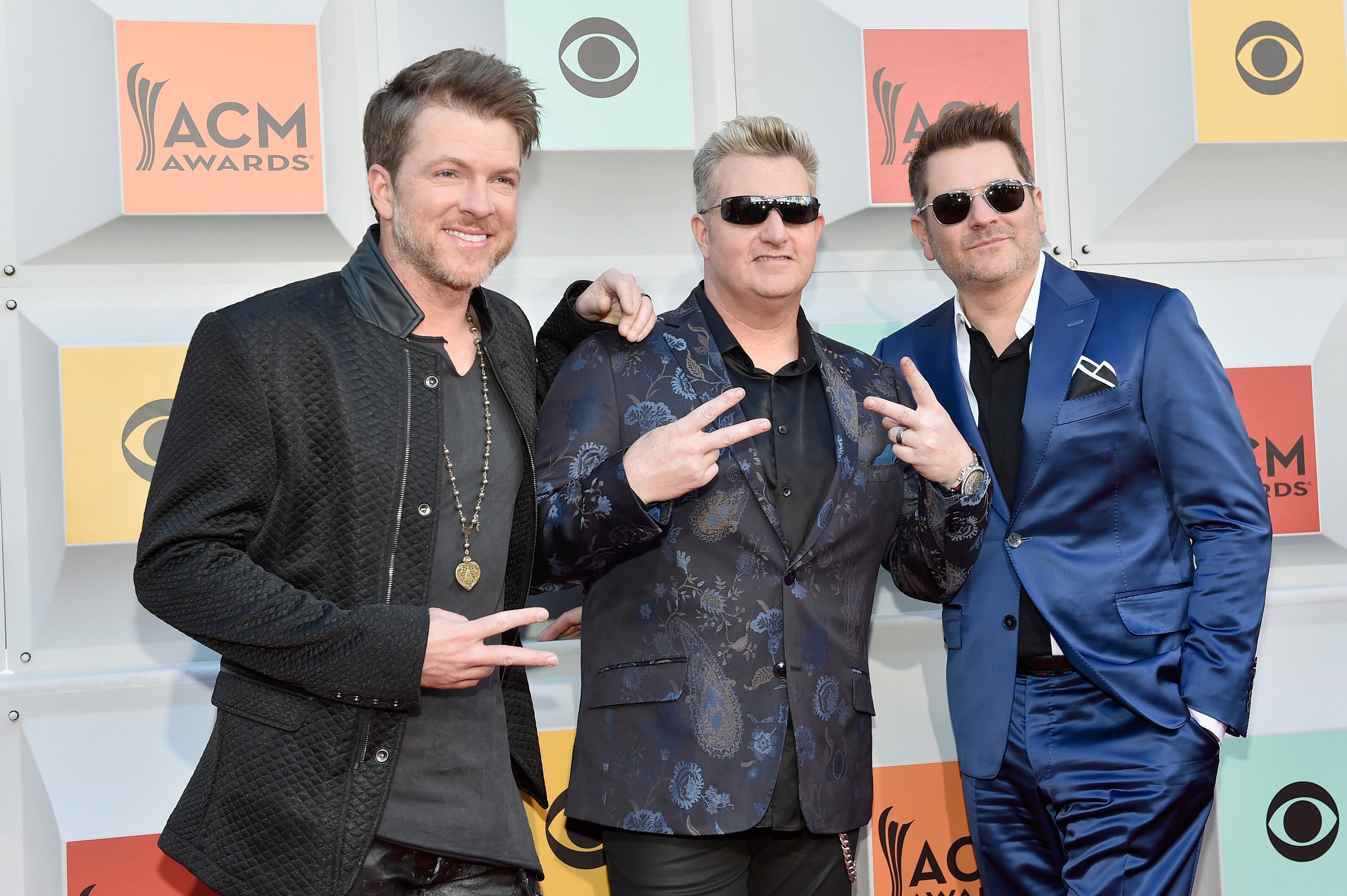 LAS VEGAS, NEVADA - APRIL 03: (L-R) Recording artists Joe Don Rooney, Gary LeVox and Jay DeMarcus of Rascal Flatts attend the 51st Academy of Country Music Awards at MGM Grand Garden Arena on April 3, 2016 in Las Vegas, Nevada. (Photo by David Becker/Getty Images)