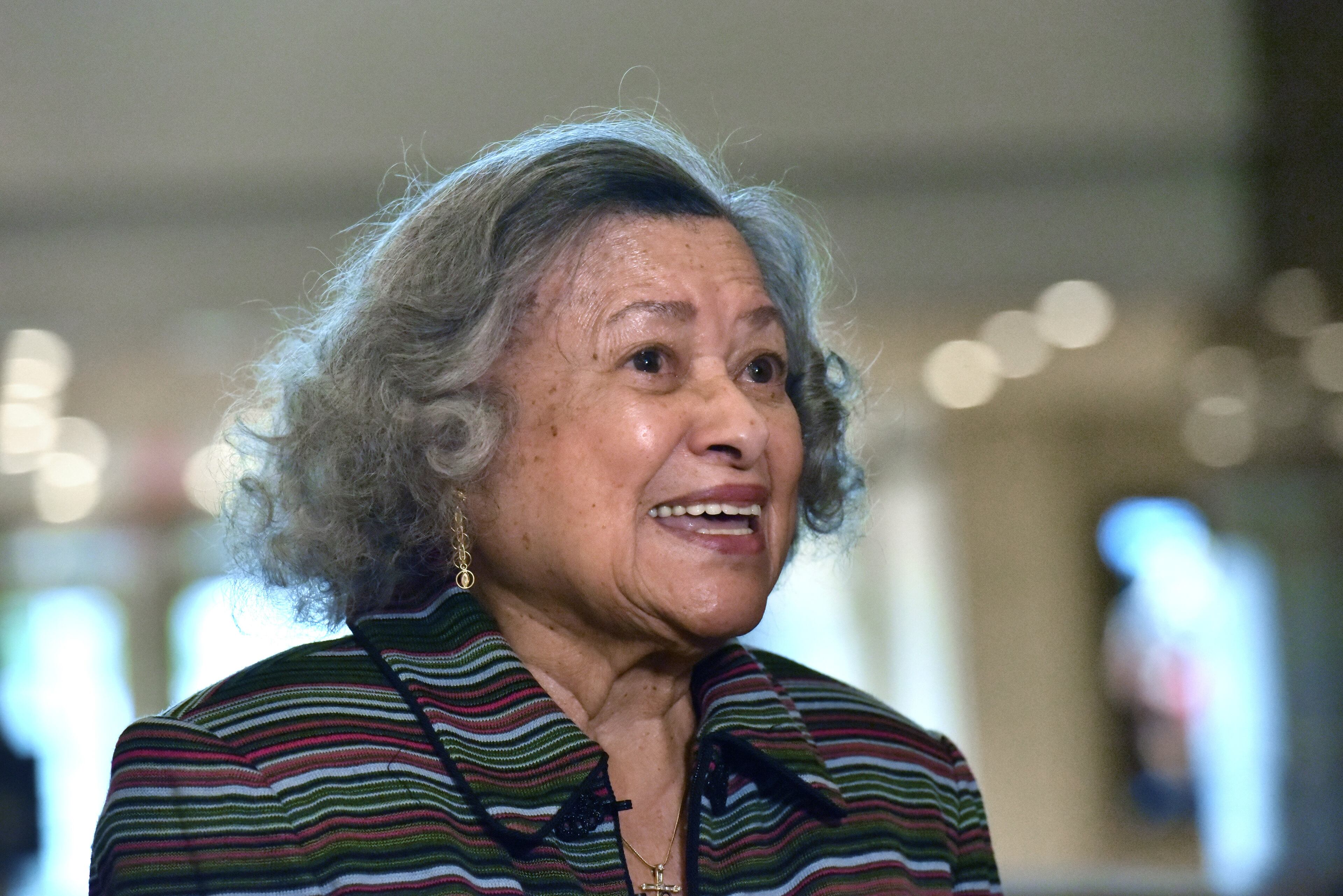 February 6, 2019 Atlanta - Azira G. Hill, one of founders of Talent Development Program, speaks at Atlanta Symphony Orchestra on Wednesday, February 6, 2019. The Atlanta Symphony Orchestra's (ASO) Talent Development Program⢠(TDP) celebrates 25 years since the launch of one of the first-of-its-kind initiatives among U.S. orchestras to identify, mentor and develop middle and high school Atlanta musicians of African American and Latino heritage for careers as professional classical musicians. The historic program will celebrate with a concert featuring TDP alumni performing with the Atlanta Symphony Orchestra led by Music Director Robert Spano on Saturday, February 9, 2019 at Symphony Hall. HYOSUB SHIN / HSHIN@AJC.COM