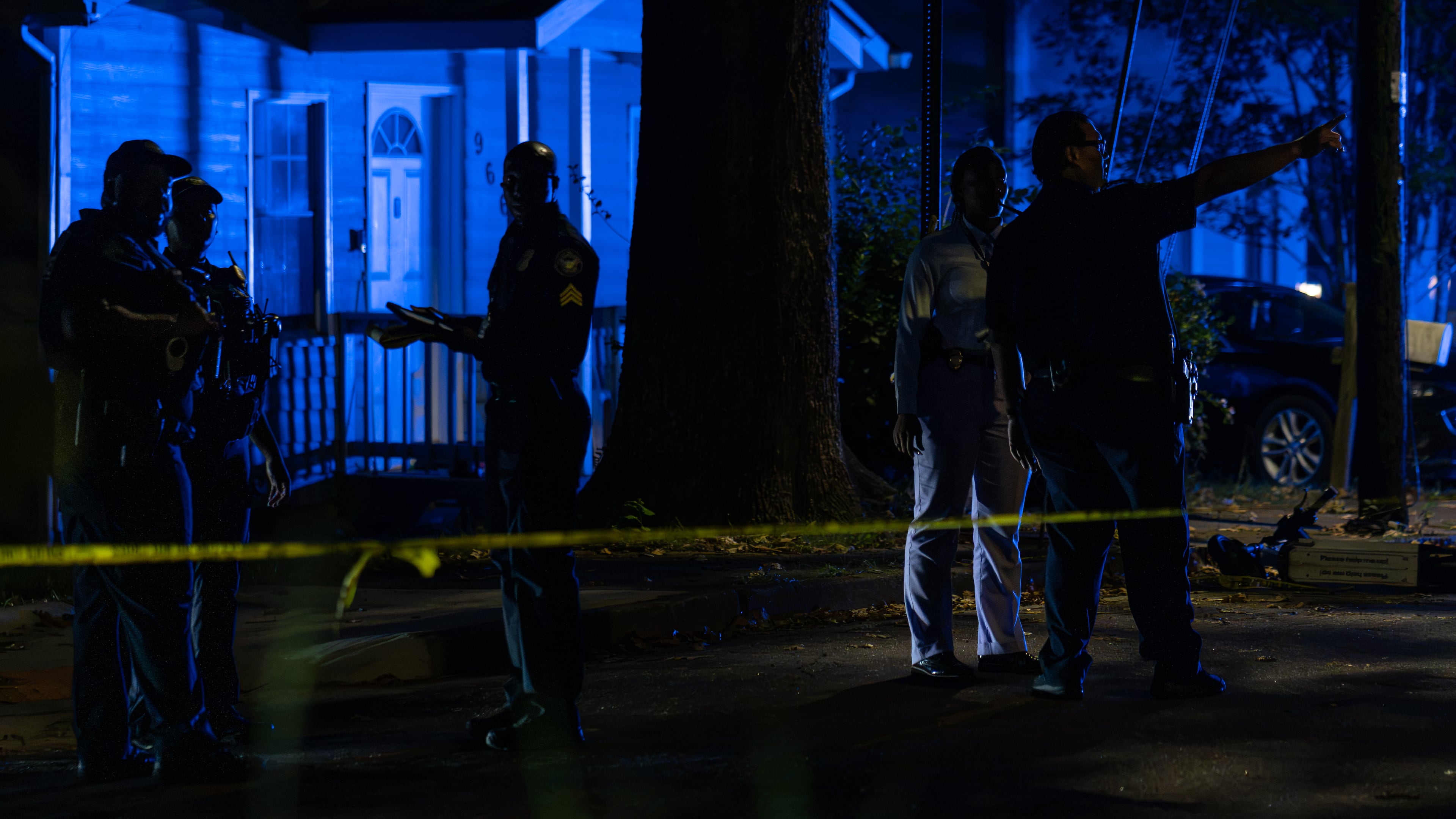 Atlanta police work a scene on Dunning Street early Saturday, Sept. 26, 2026, after a shooting late Friday left a teenager dead. (Ben Hendren for the AJC)