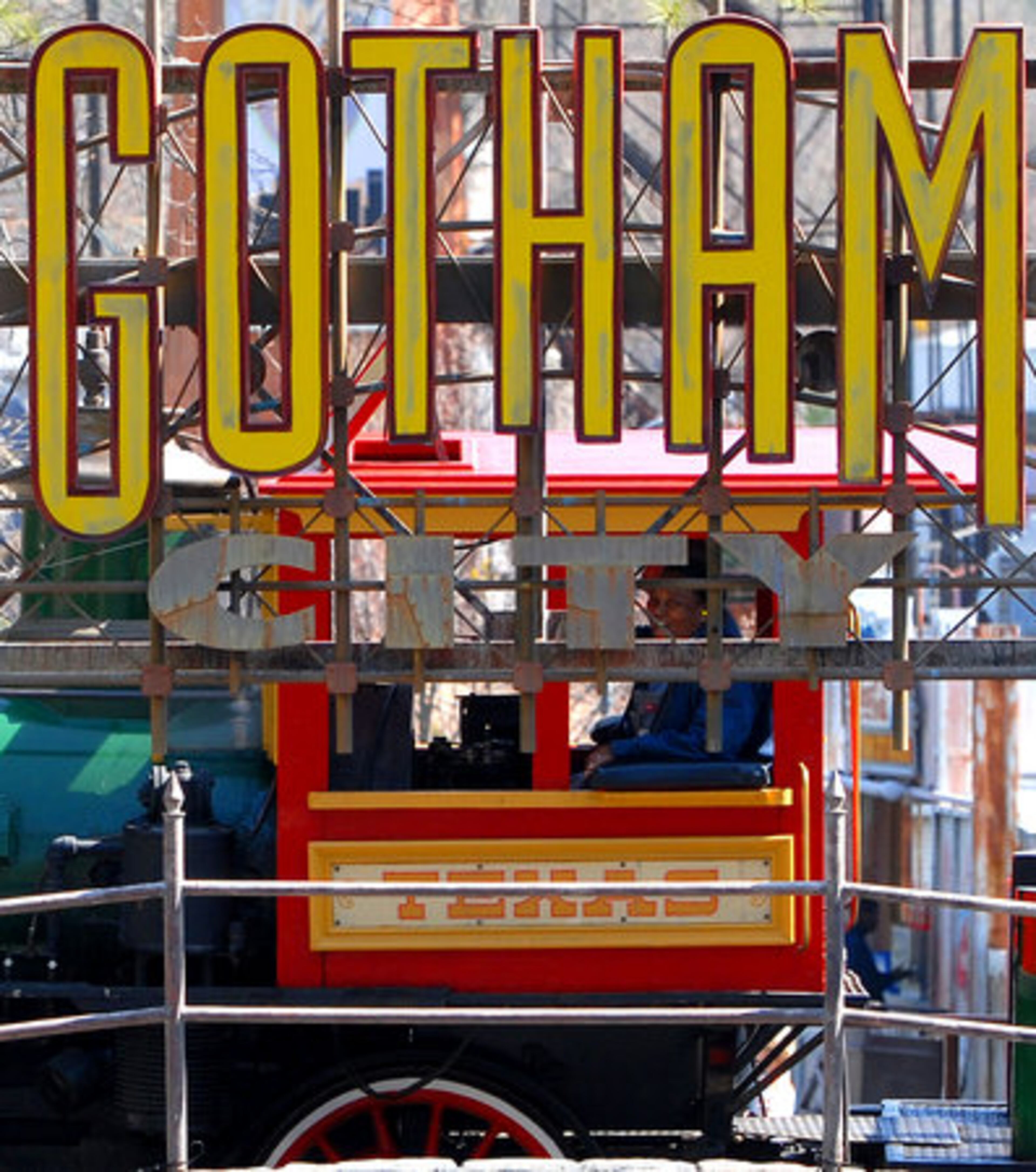 The Six Flags train rolls through Gotham City.