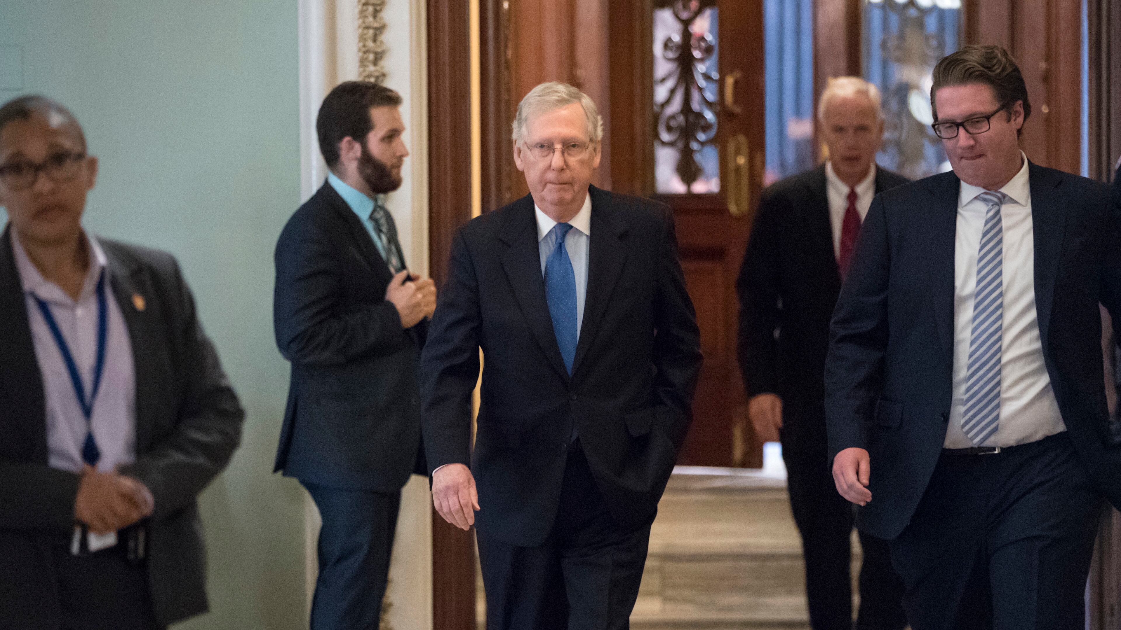 Like Senate Majority Leader Mitch McConnell on Thursday night, tax reform marches on in Congress. (AP Photo / J. Scott Applewhite)