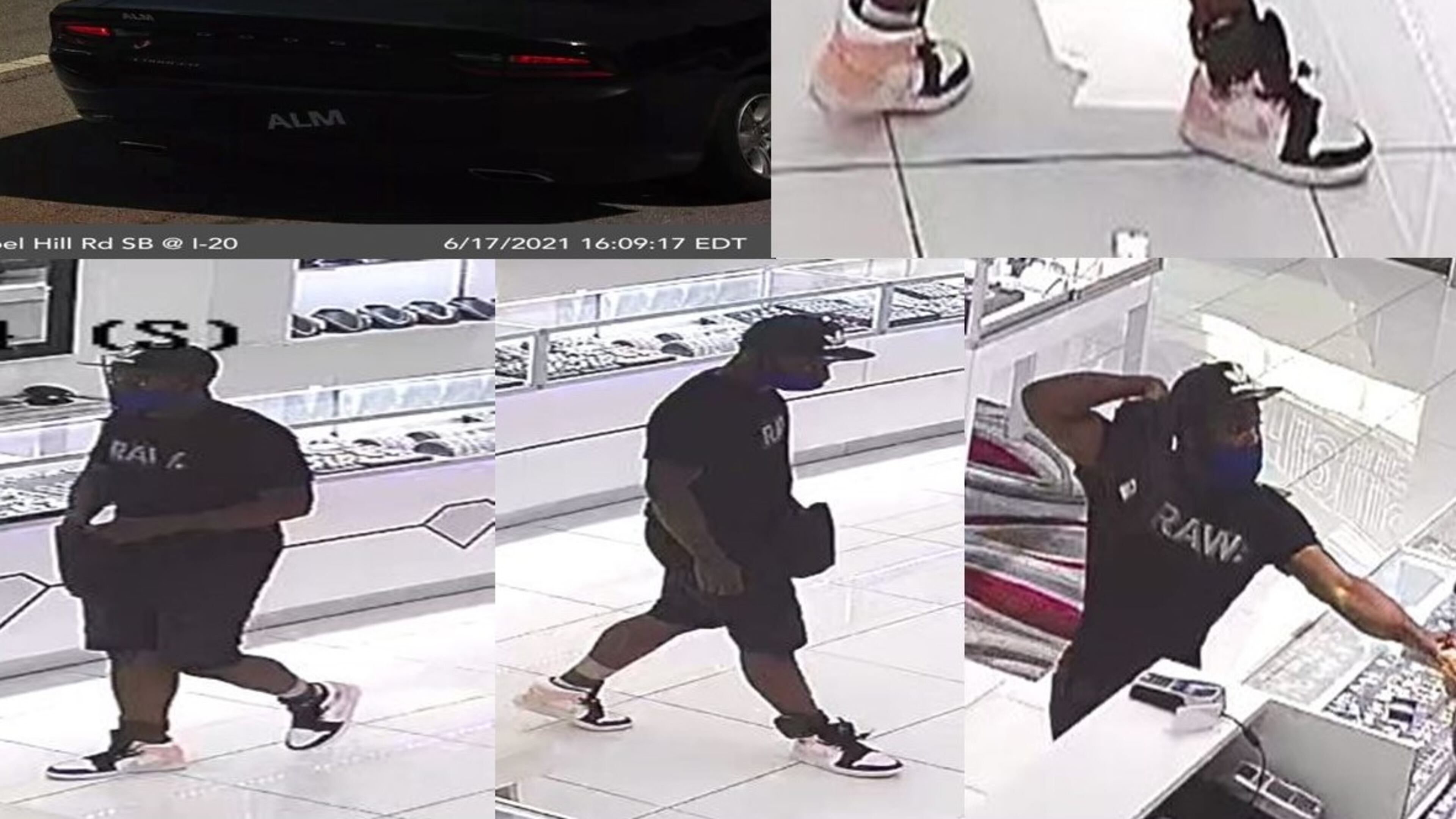 Douglasville police released photos of a man suspected of robbing the Ice Jewelry store at Arbor Place Mall at gunpoint.