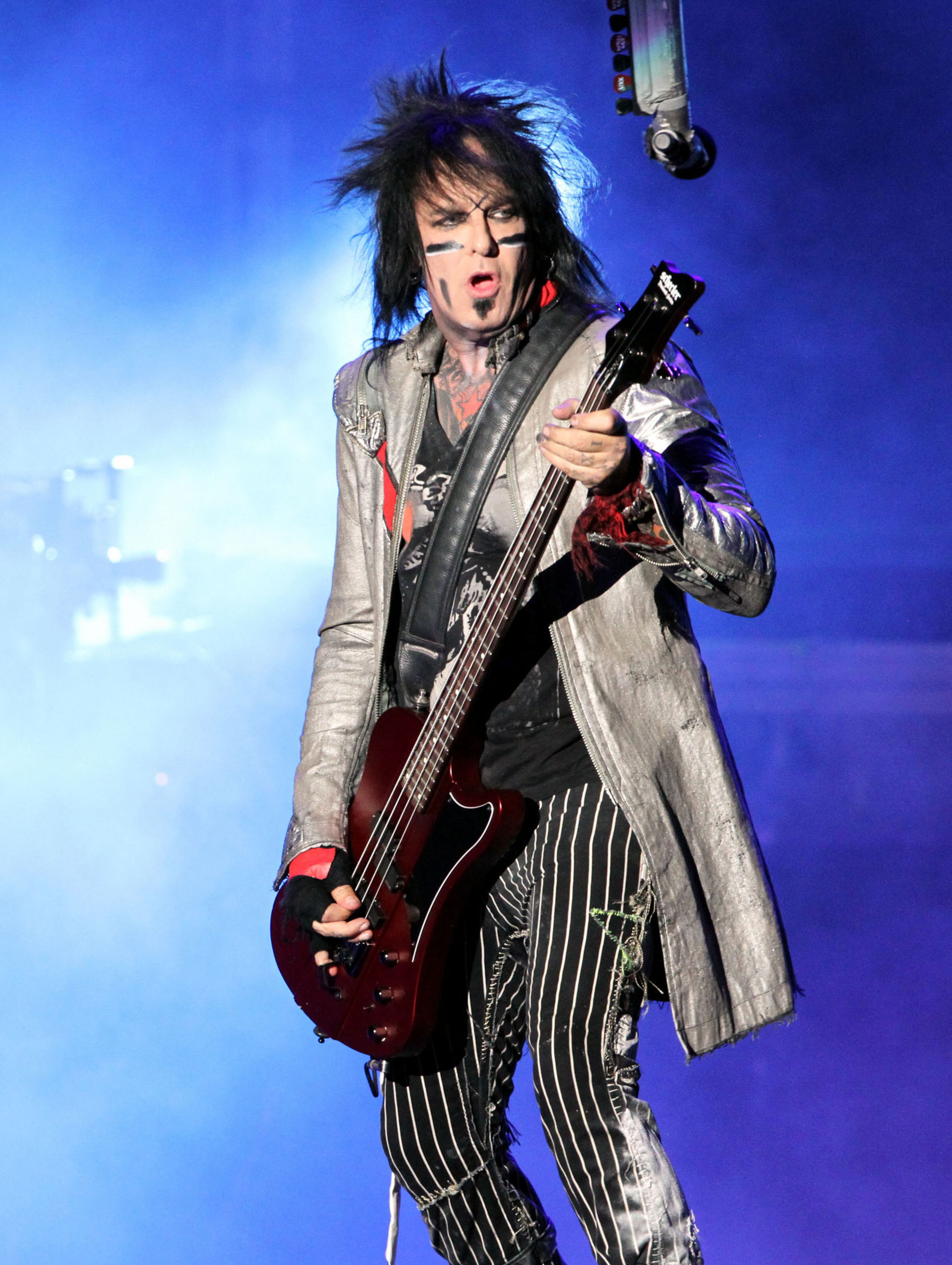 #3 of #24. PLEASE KEEP IN SEQUENTIAL ORDER FOR THE CONTINUITY OF THE GALLERY. - Bassist Nikki Sixx of Motley Crue. Motley Crue and Alice Cooper rocked a sold out crowd Saturday night at Verizon Wireless Amphitheatre in Alpharetta on Motley Crue's Final Tour tour. Robb D. Cohen/RobbsPhotos.com