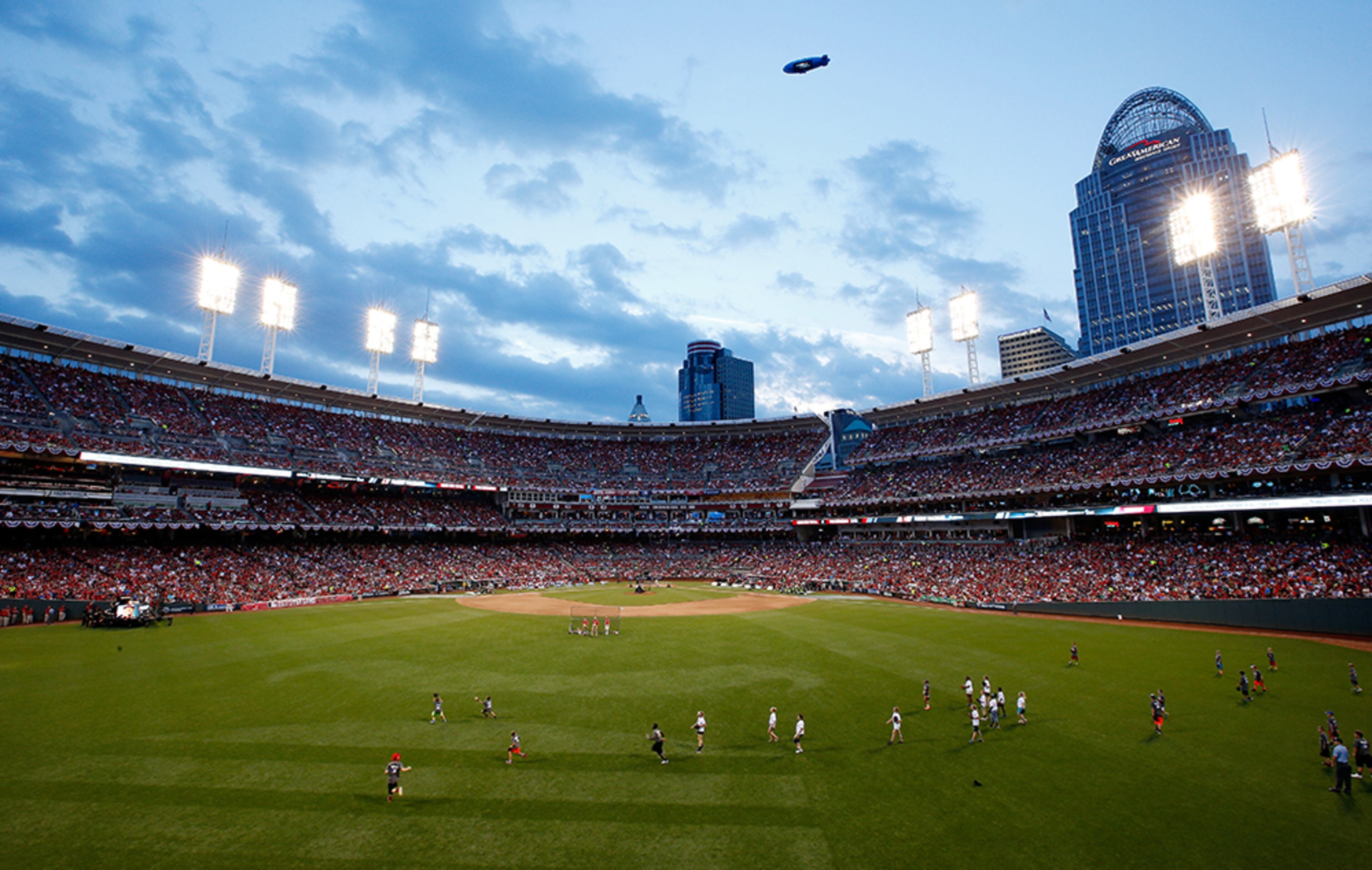 A general view during the Home Run Derby before Tuesday's game to decide home field advantage in the World Series at the Great American Ball Park on July 13, 2015, in Cincinnati.