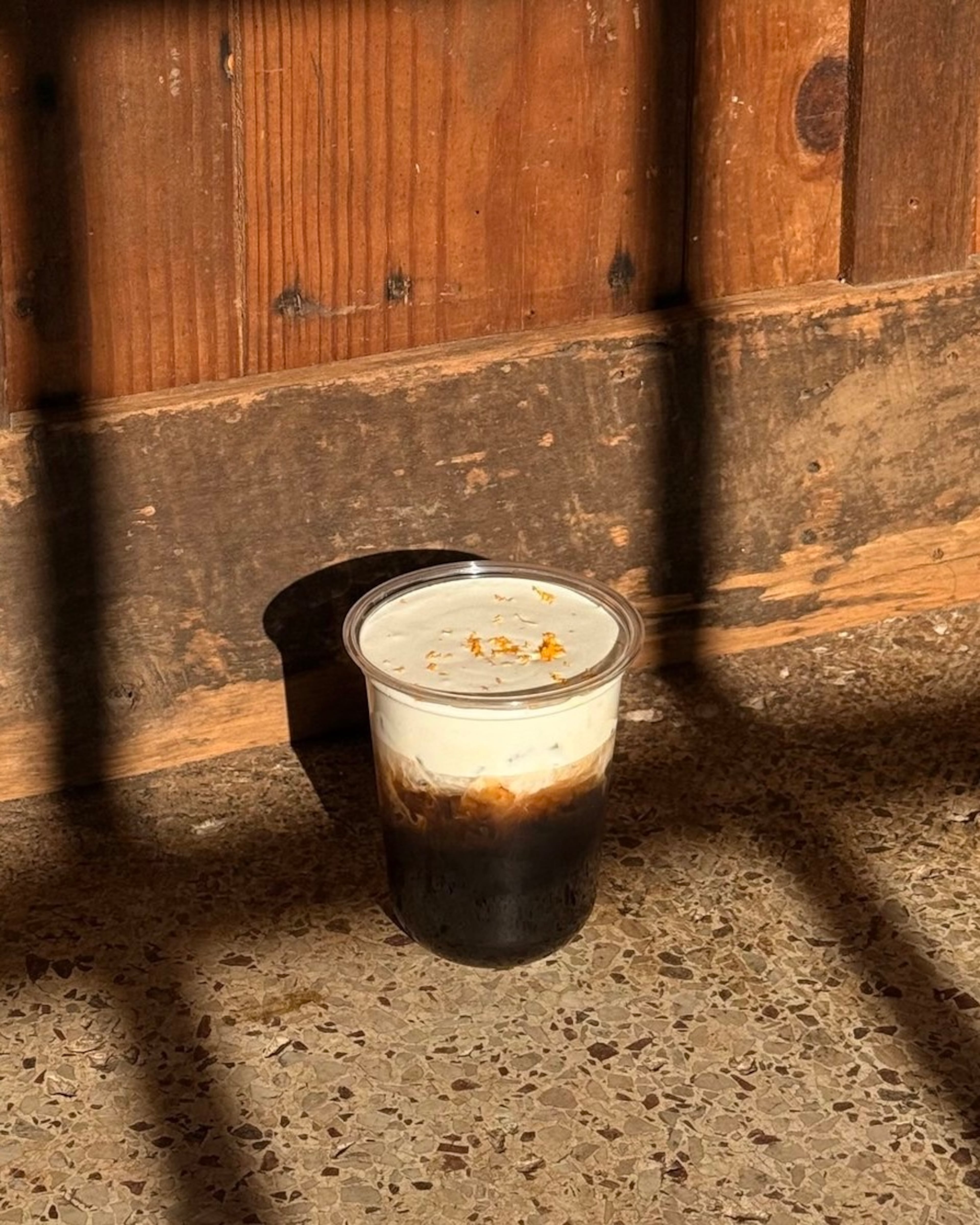The Mont Blanc beverage made with cold brew, vanilla cold foam, maple syrup and orange zest from From the Well. (Courtesy of From the Well)