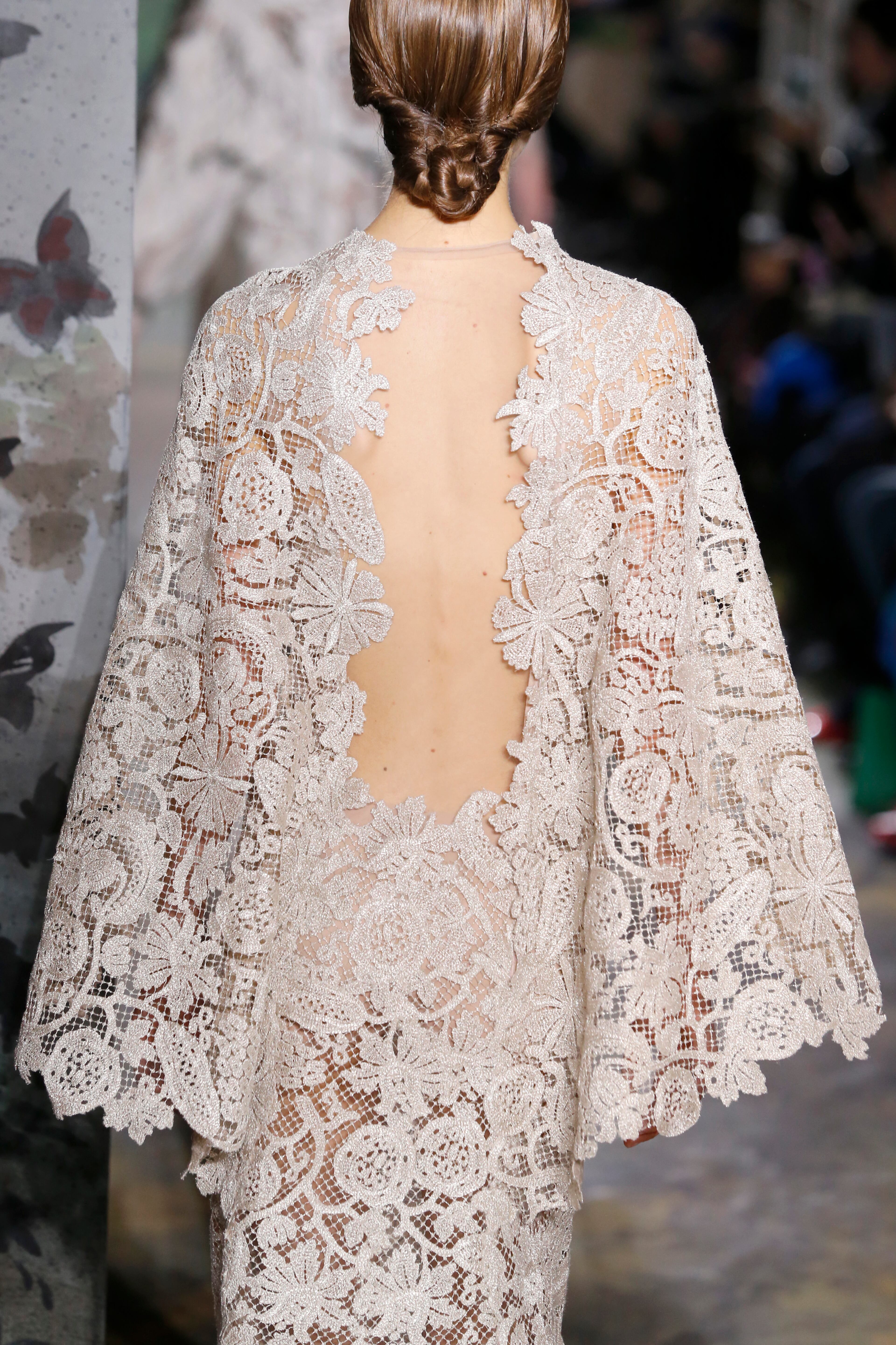 A model presents a creation as part of the Valentino Spring-Summer 2014 Haute Couture fashion collection, presented Wednesday, Jan. 22, 2014, in Paris. (AP Photo/Jacques Brinon)