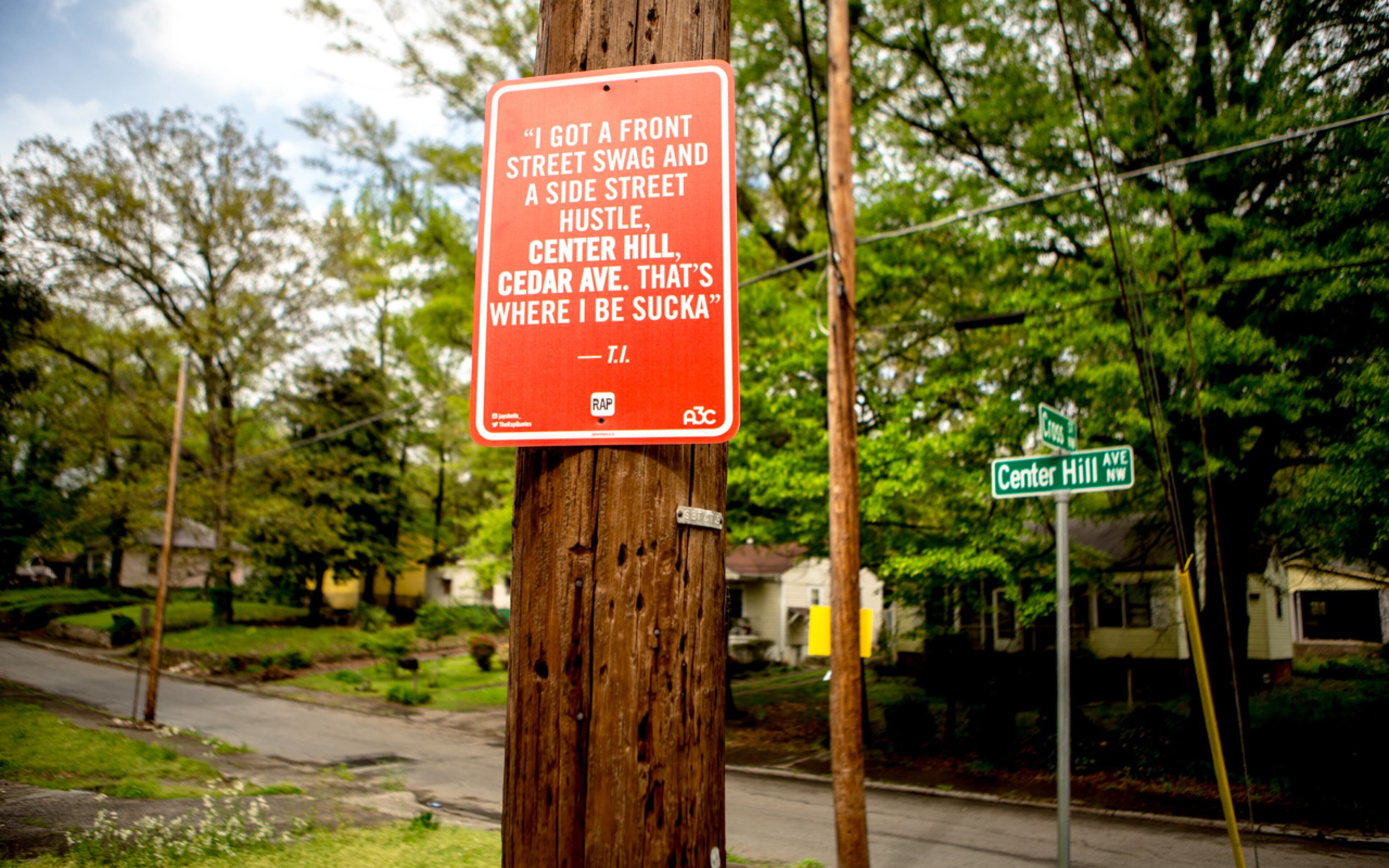 "The Rap Quotes" at Center Hill/Cedar Avenue.
