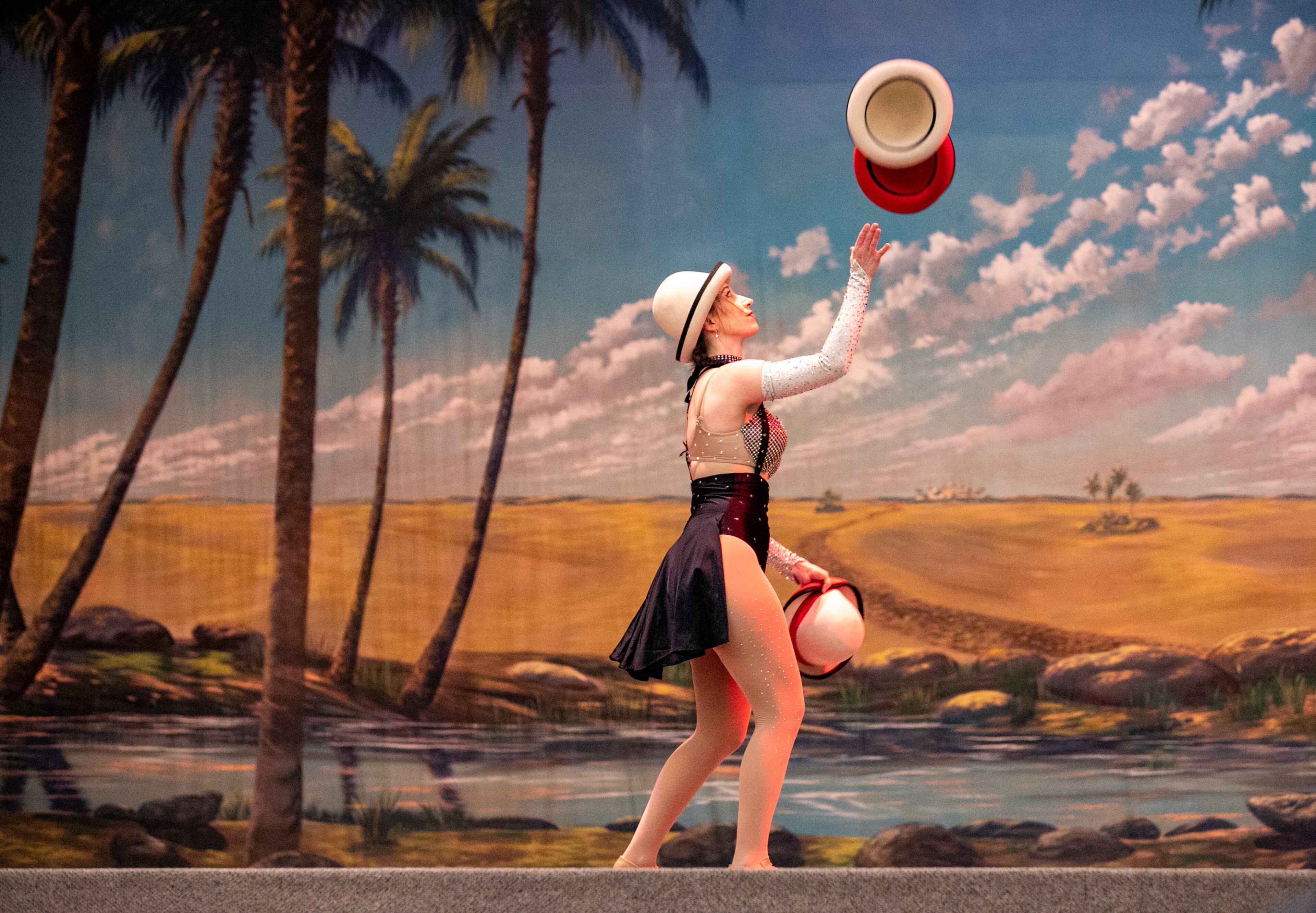 Atlanta Jugglers Association presents the Groundhog Day Jugglers Festival, postponed because of the pandemic, on Saturday, April 2, 2022, at the Yaarab Shrine Center. Kathryn Carr came from Maryland to participate in the competition for the PHIL award at the 44th annual festival. (Jenni Girtman for The Atlanta Journal-Constitution)