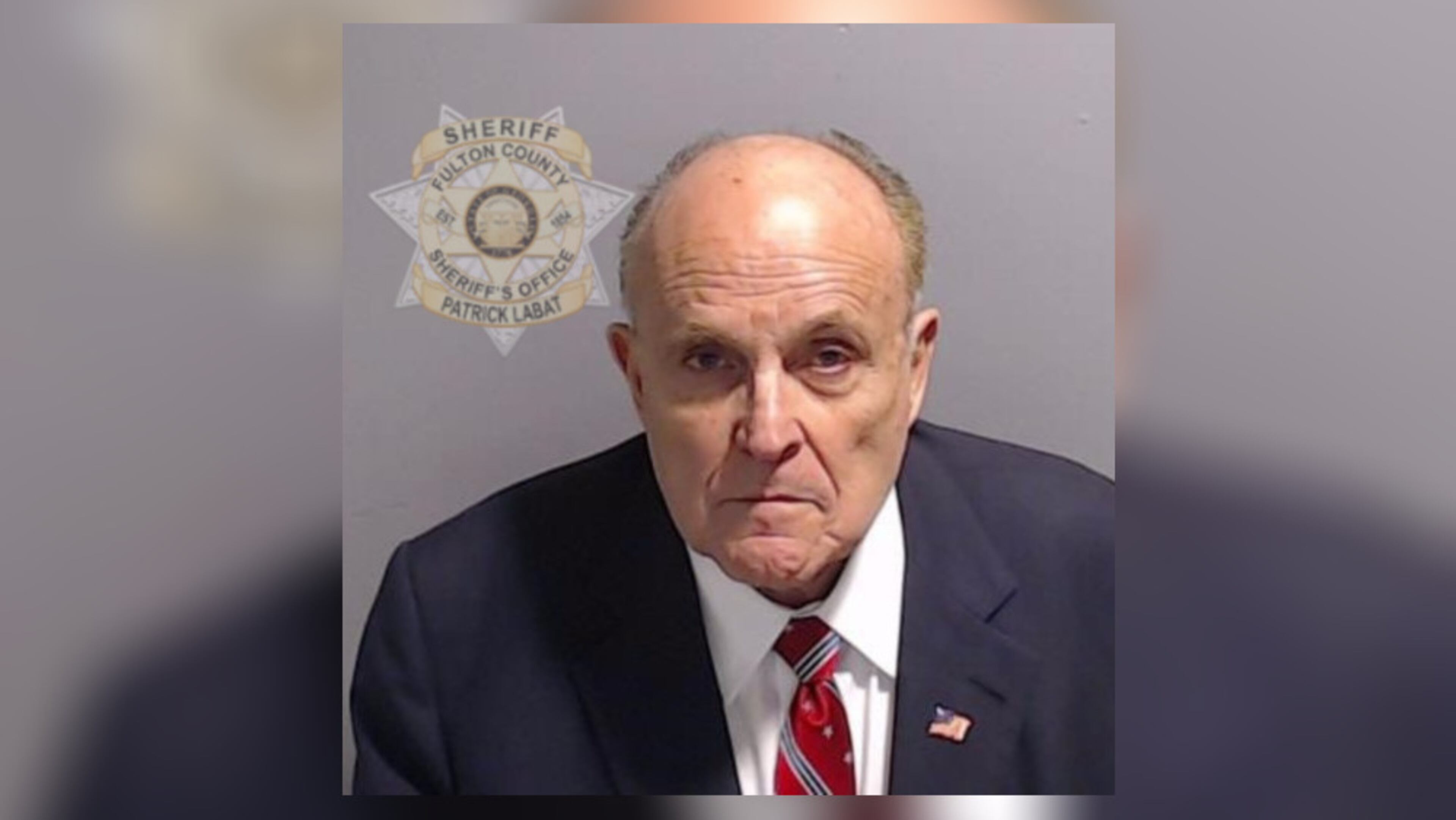 Mug shot of Rudy Giuliani from Fulton County Sheriff