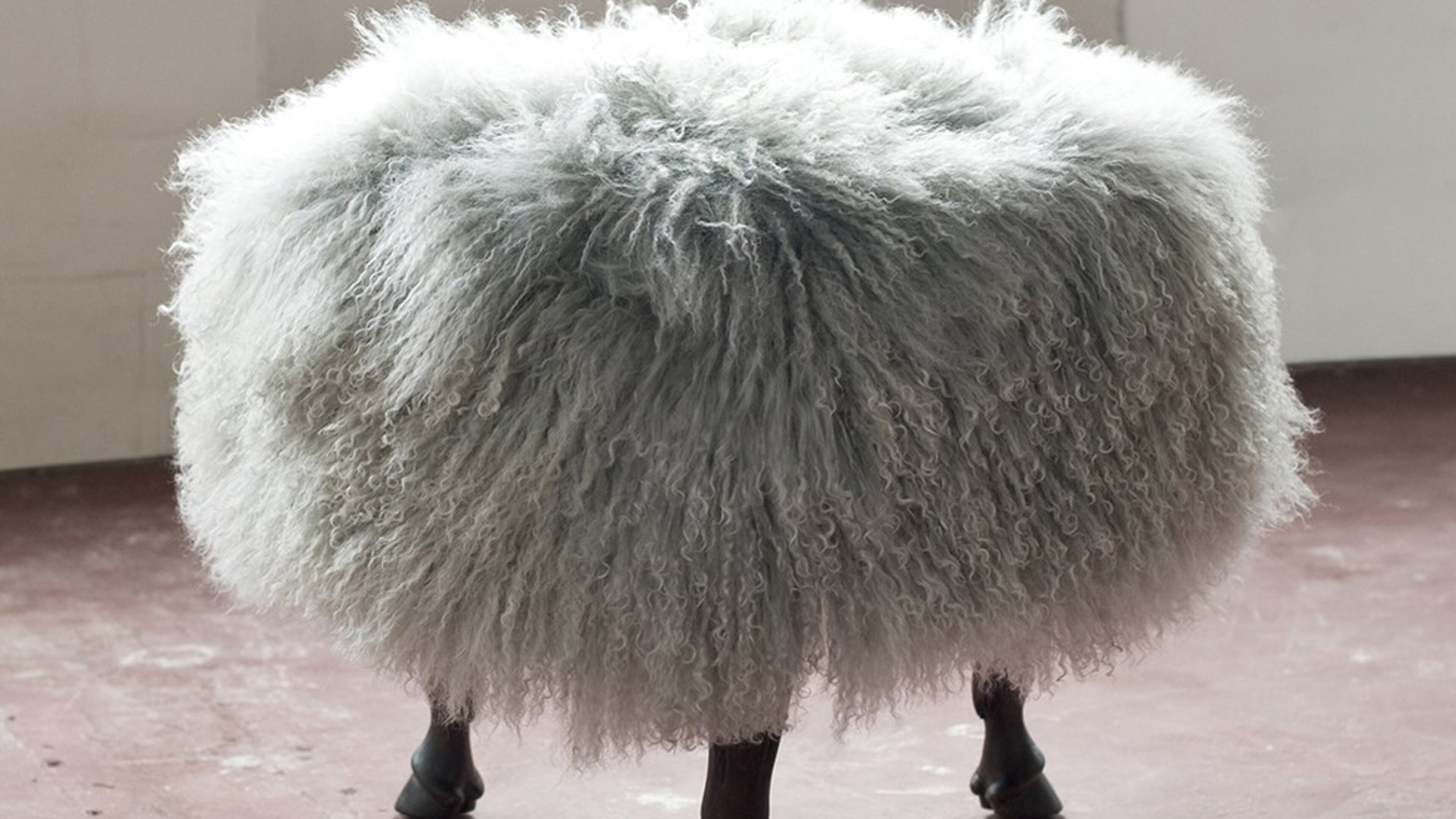 Tibetan wool-covered ottoman. Contributed by www.vanCollier.com