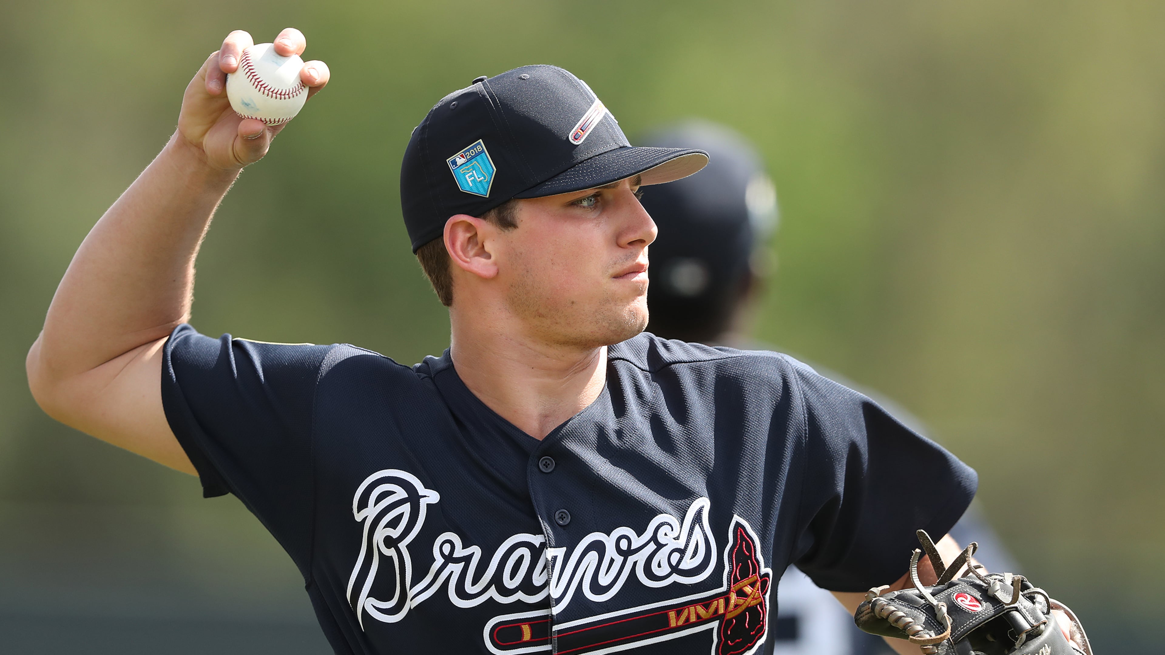 Braves infielder Austin Riley fields a ground ball during practice on Wednesday, Feb 21, 2018, at the ESPN Wide World of Sports Complex in Lake Buena Vista. Curtis Compton/ccompton@ajc.com
