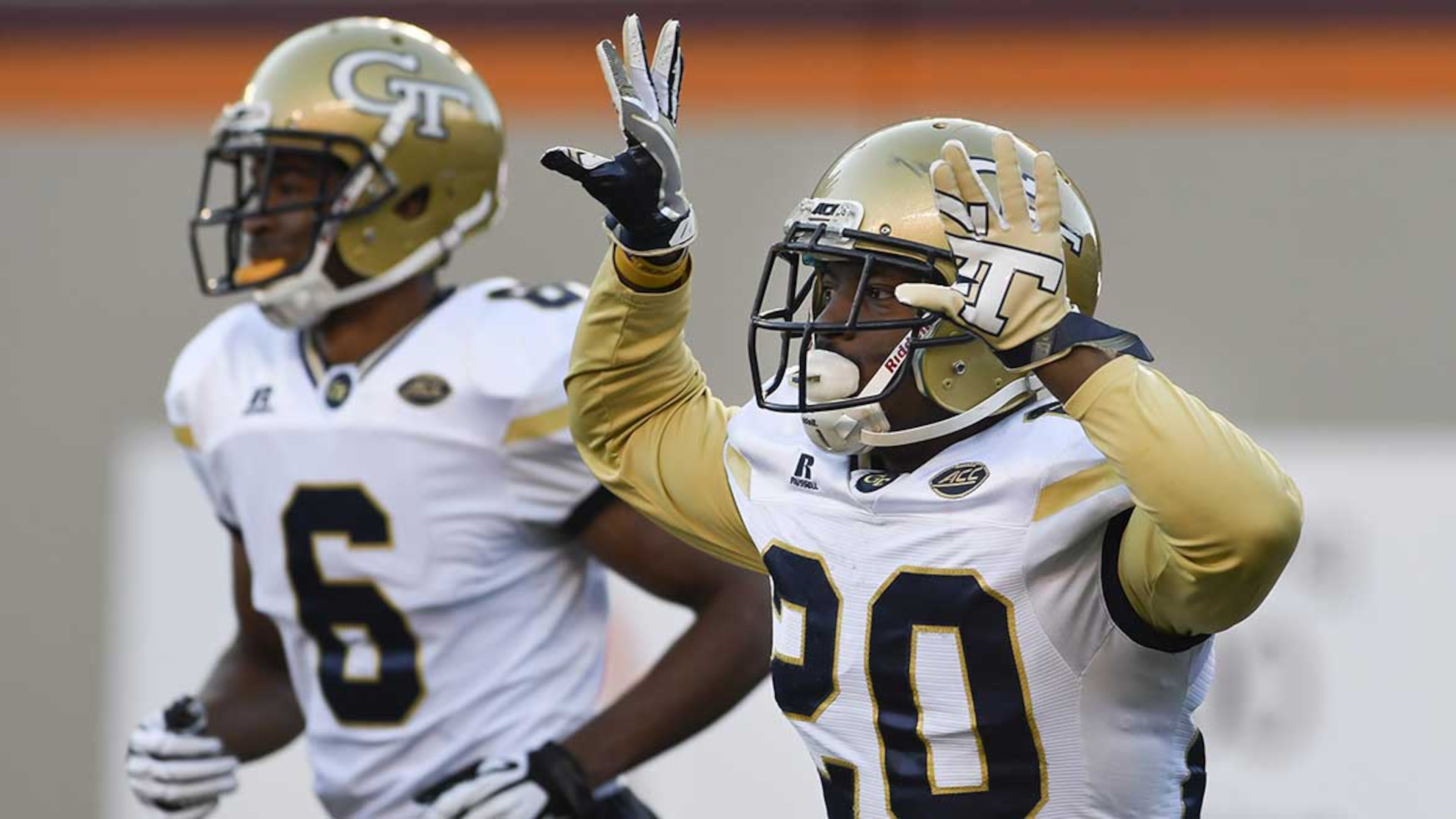 Lawrence Austin reacts following his interception against the Hokies.