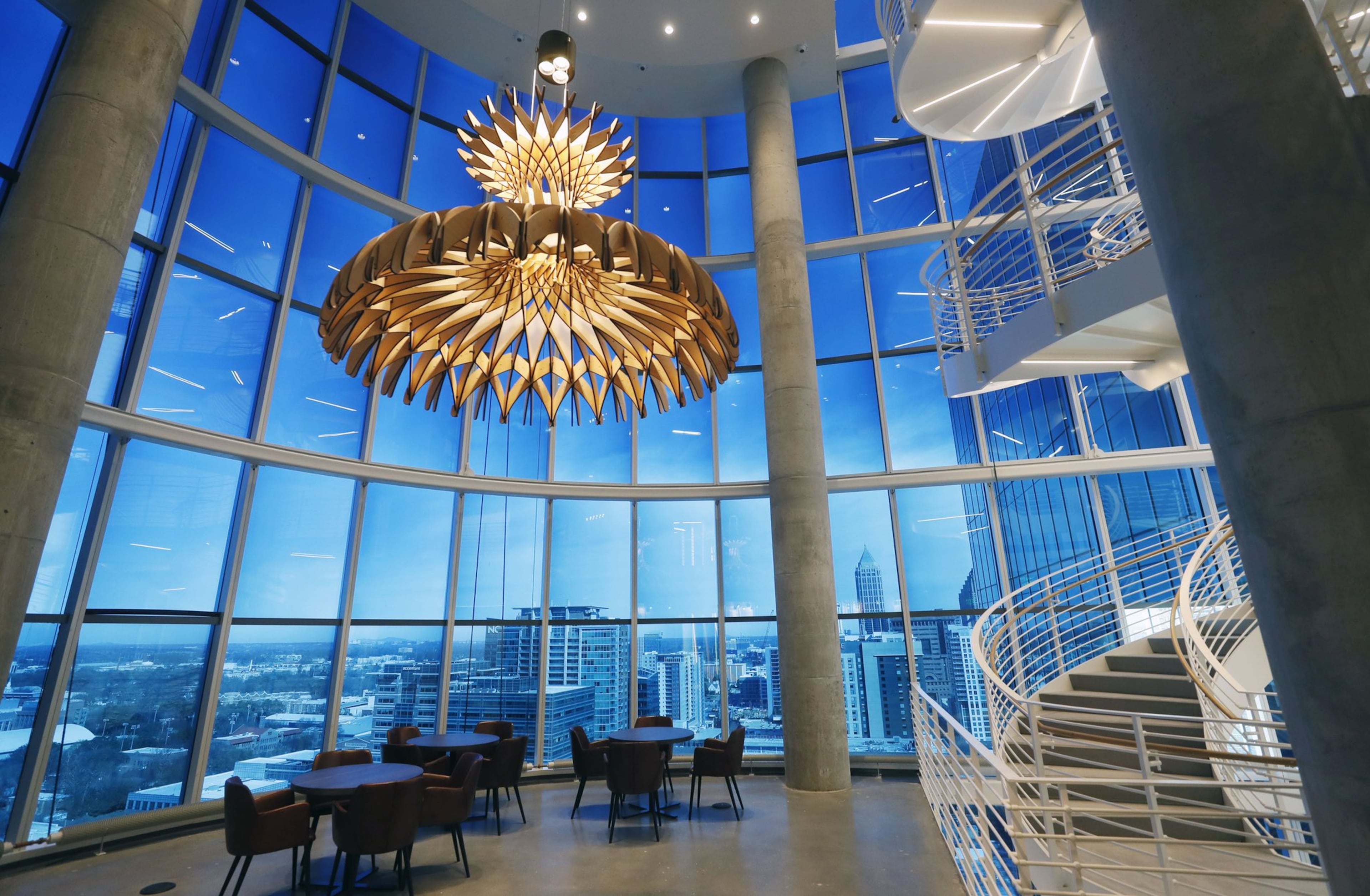 Each workspace among the many floors of the collaborative column has a different theme and design. The Coda project at Georgia Tech is slated to open in early May. (The Coda team is still putting finishing touches on the interior and exterior of the building. The project's final look will be unveiled in May.)