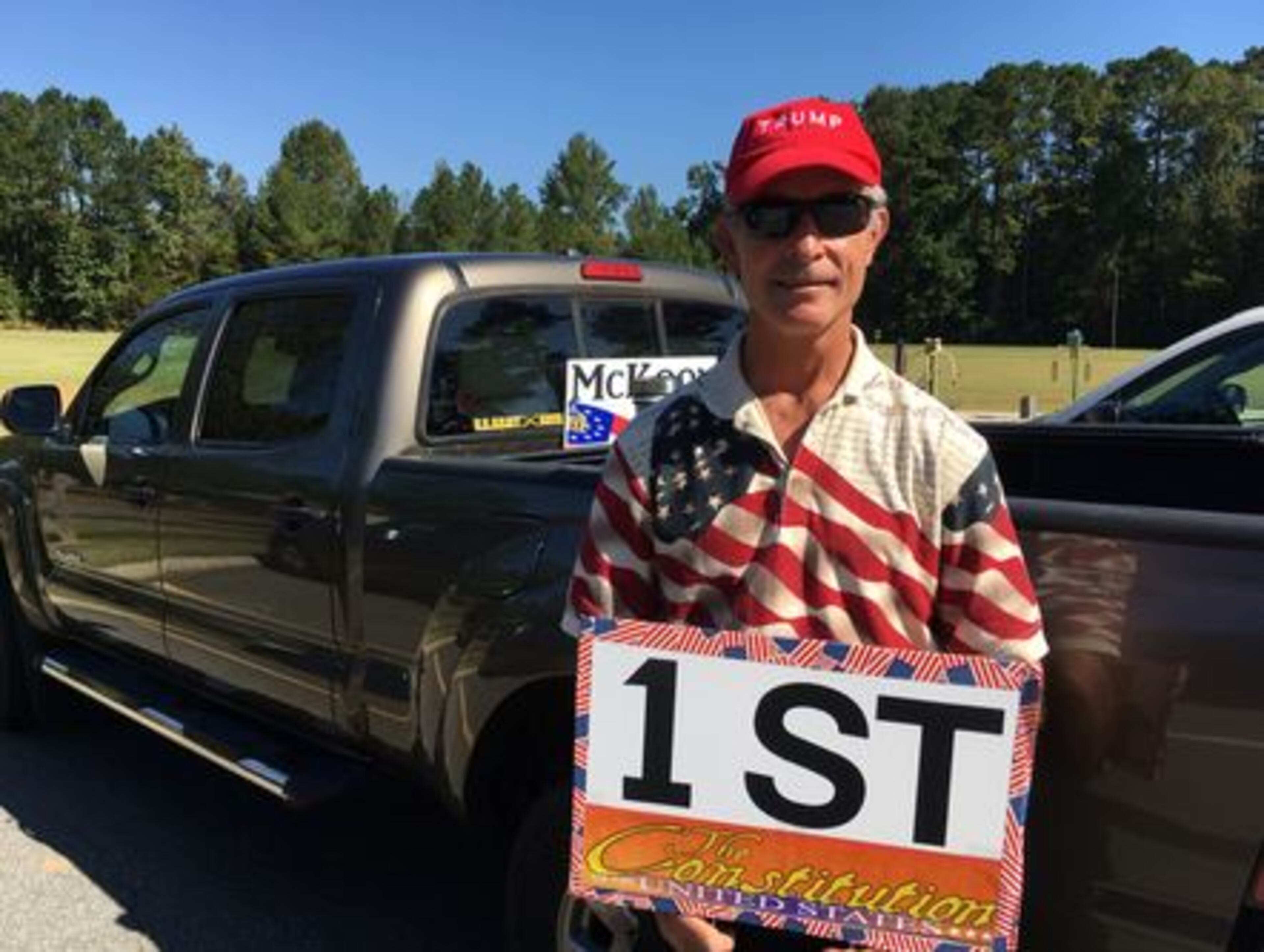 Kevin Wright of Canton wanted to express his First Amendment rights. ELLEN ELDRIDGE / ELLEN.ELDRIDGE@AJC.COM